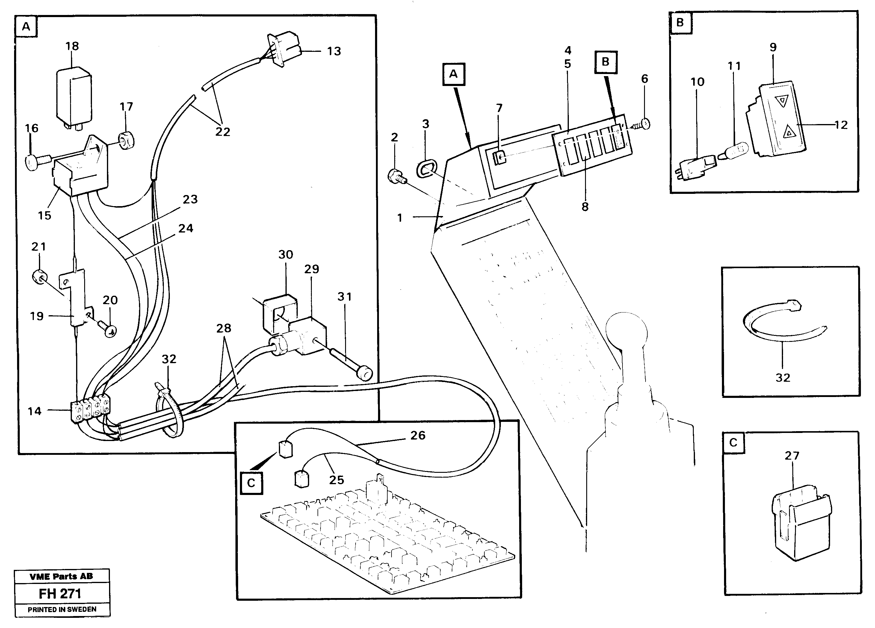 Схема запчастей Volvo EC300 - 39079 Electric installation for load limiting device EC300 ?KERMAN ?KERMAN EC300
