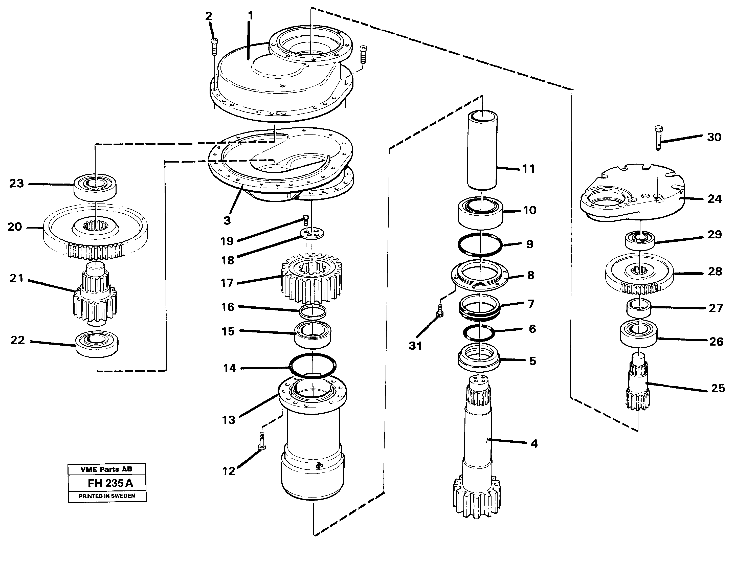 Схема запчастей Volvo EC300 - 30923 Swing gearbox EC300 ?KERMAN ?KERMAN EC300