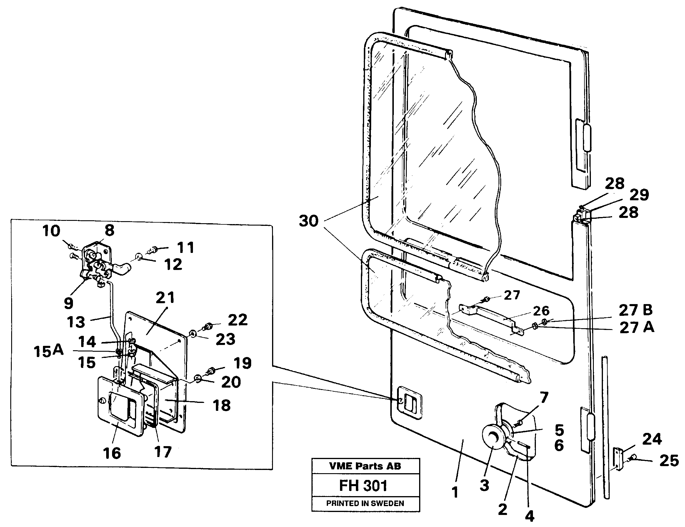 Схема запчастей Volvo EC300 - 39096 Door, operators cab EC300 ?KERMAN ?KERMAN EC300