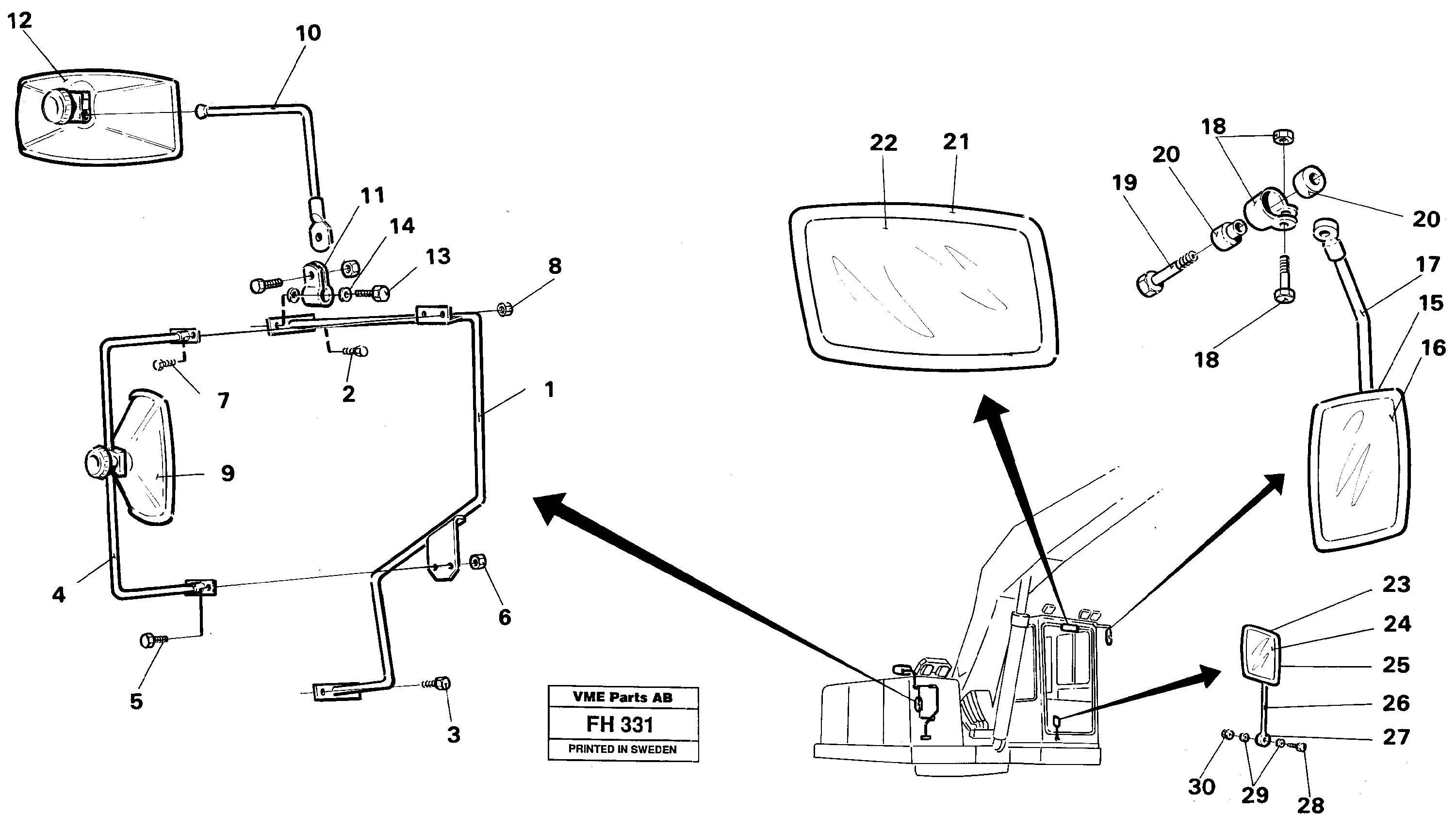 Схема запчастей Volvo EC300 - 32103 Rear view mirror EC300 ?KERMAN ?KERMAN EC300