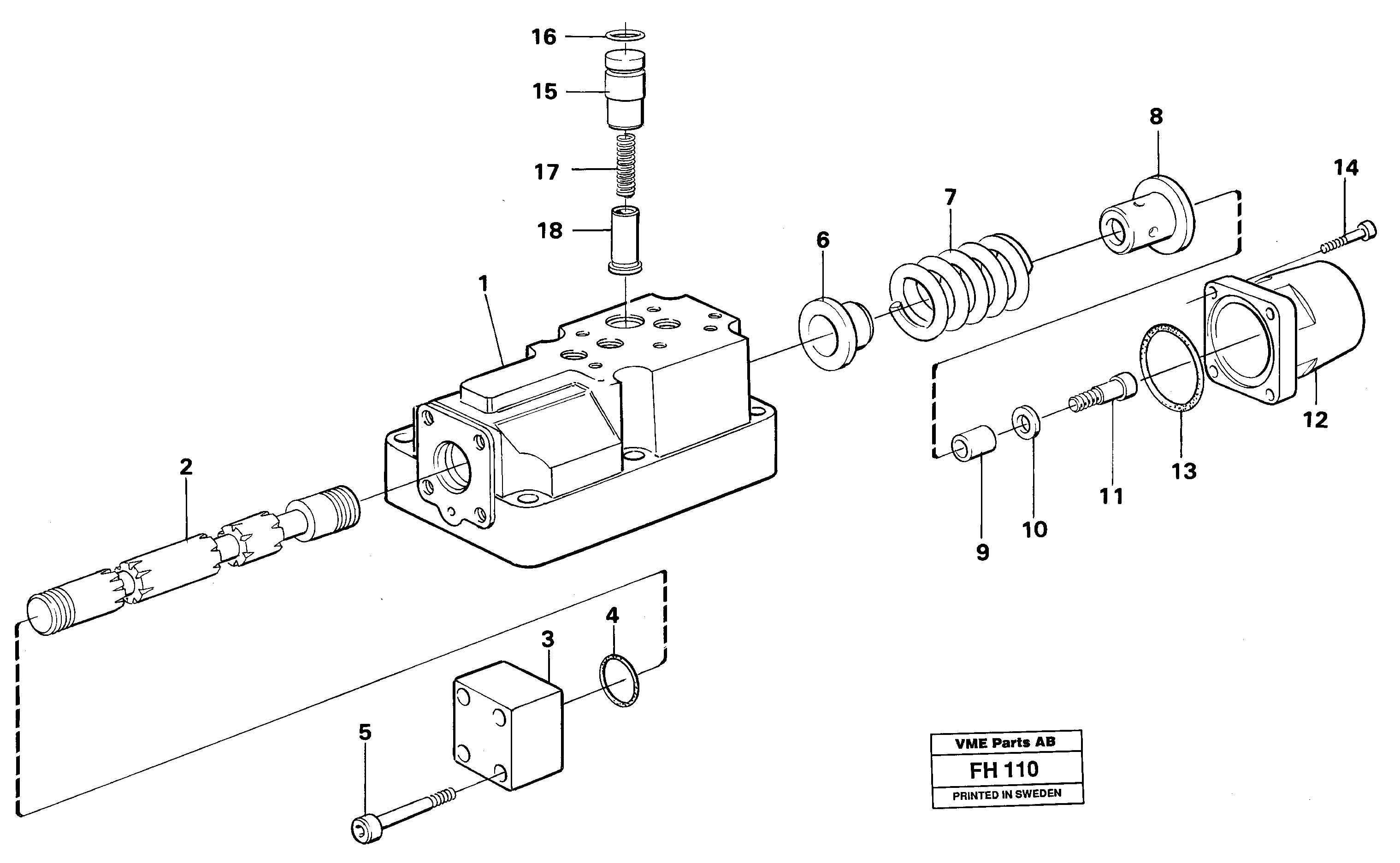 Схема запчастей Volvo EC300 - 3851 Four-way valve boom, primary EC300 ?KERMAN ?KERMAN EC300