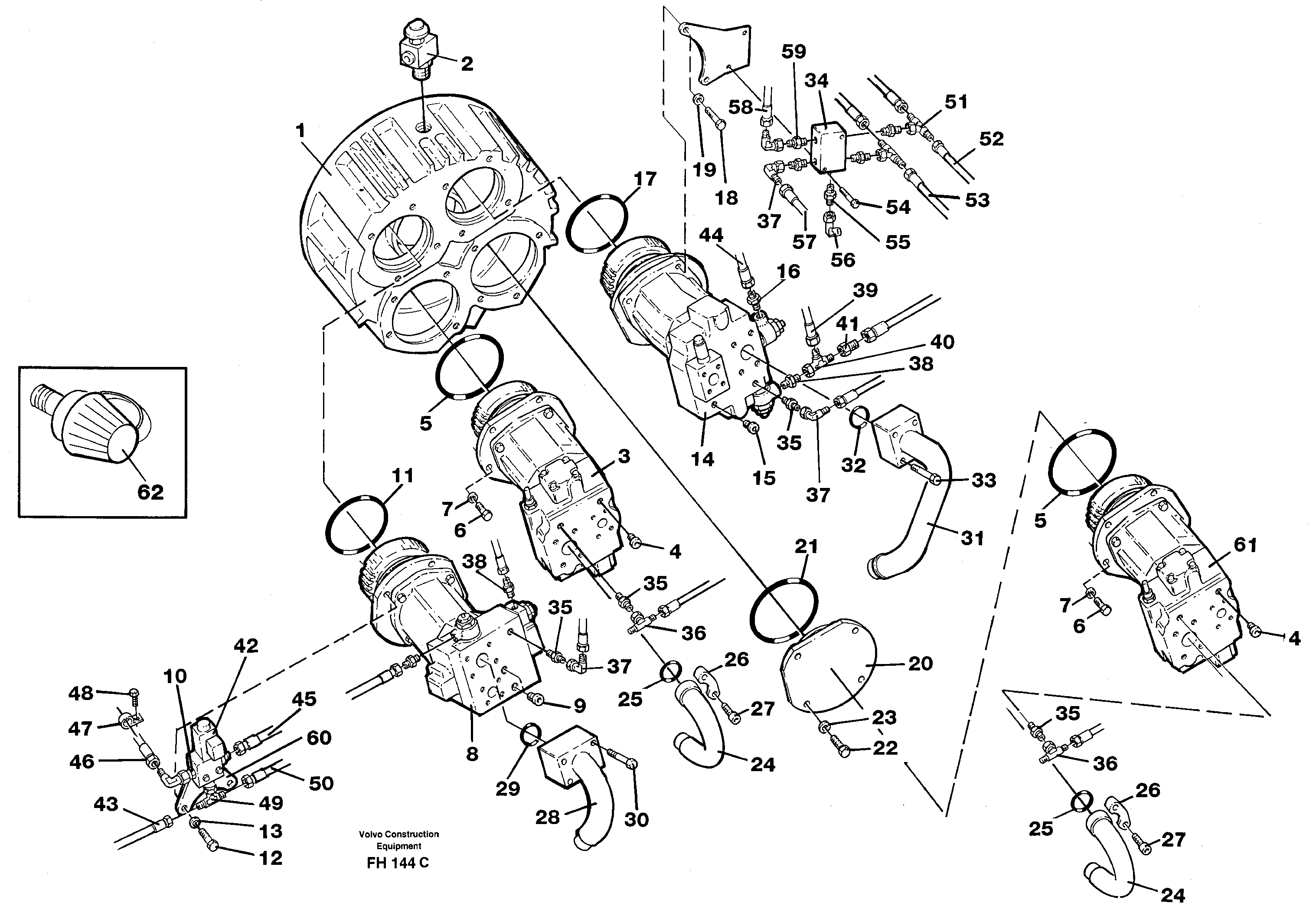 Схема запчастей Volvo EC300 - 106944 Pump installation EC300 ?KERMAN ?KERMAN EC300