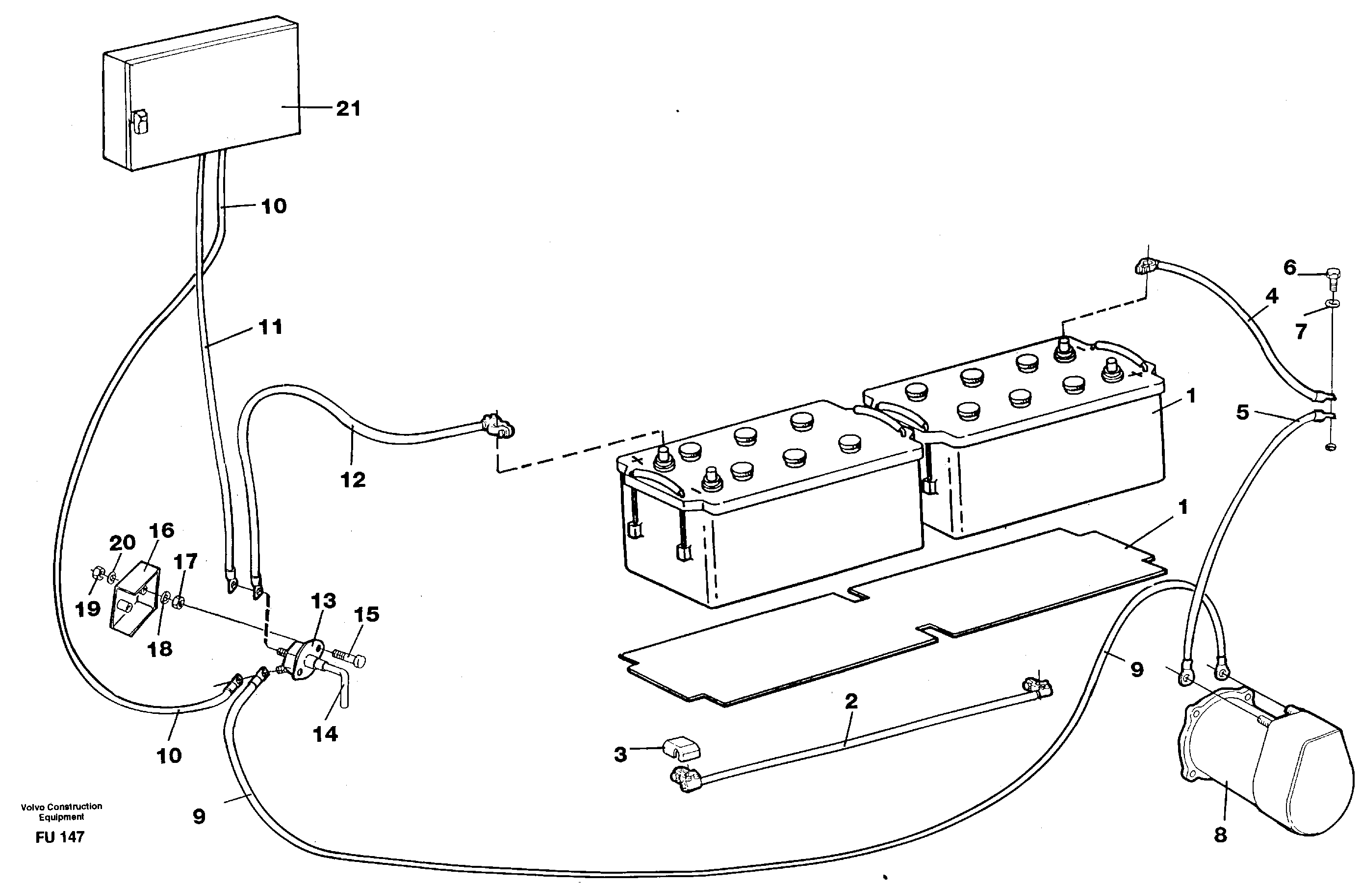 Схема запчастей Volvo EC390 - 28623 Cables, battery EC390 SER NO 1001-