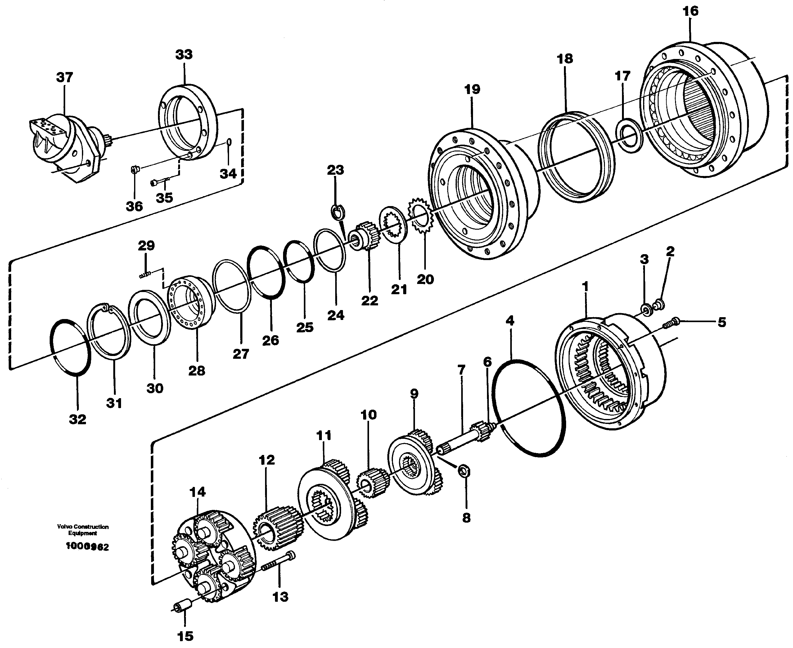 Схема запчастей Volvo EC390 - 105568 Planetary gear, travel EC390 SER NO 1001-