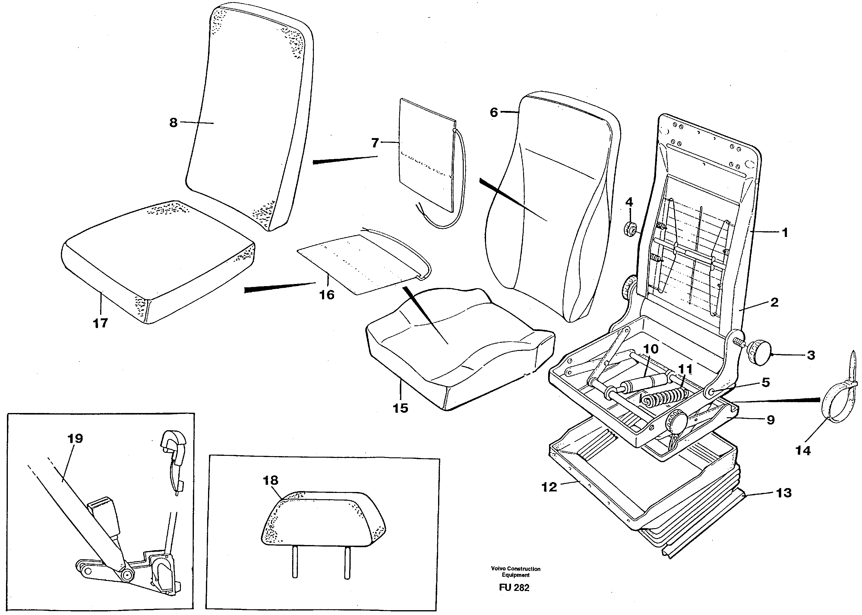 Схема запчастей Volvo EC390 - 31438 Operator seat. Be-ge EC390 SER NO 1001-