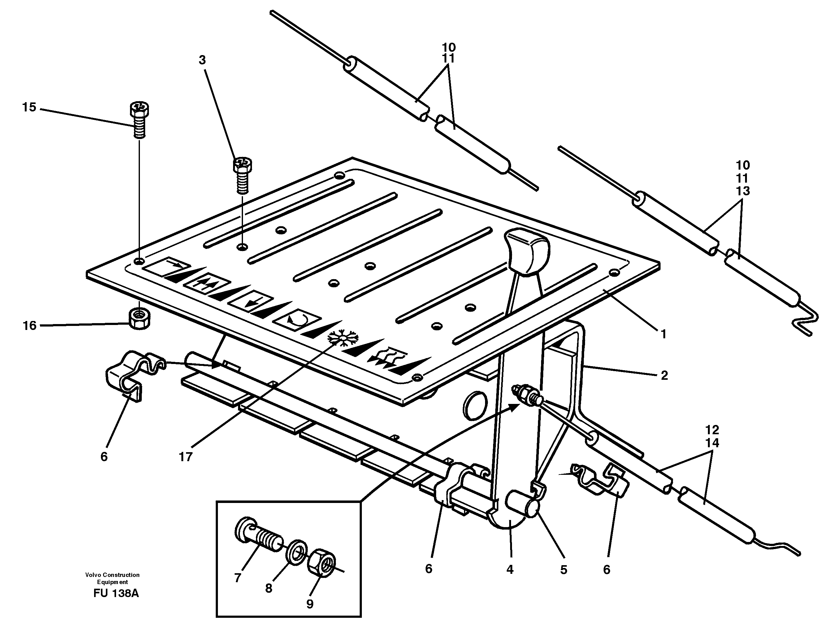 Схема запчастей Volvo EC390 - 24006 Heater control EC390 SER NO 1001-