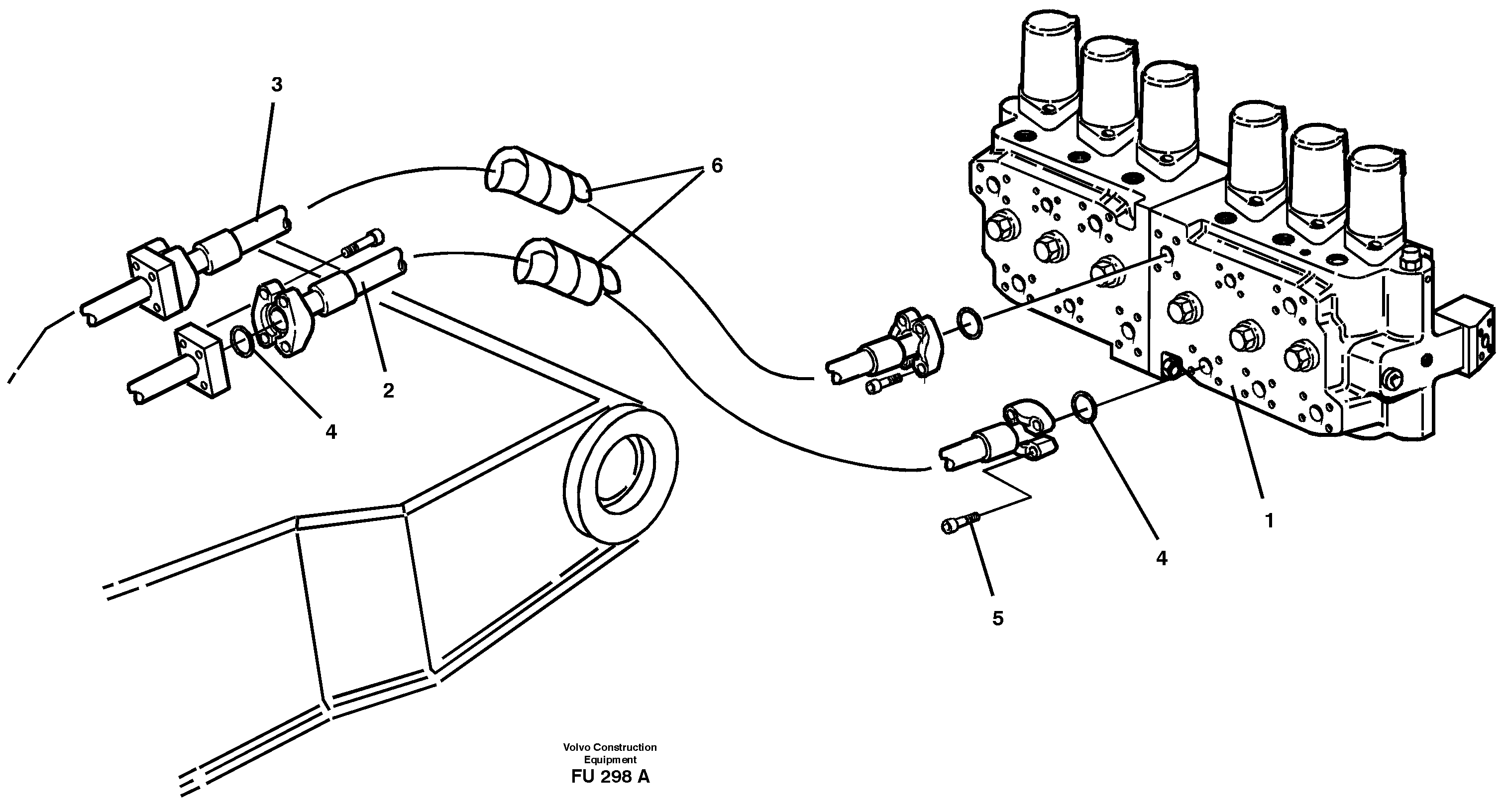 Схема запчастей Volvo EC390 - 27073 Hydraulic system, bucket EC390 SER NO 1001-