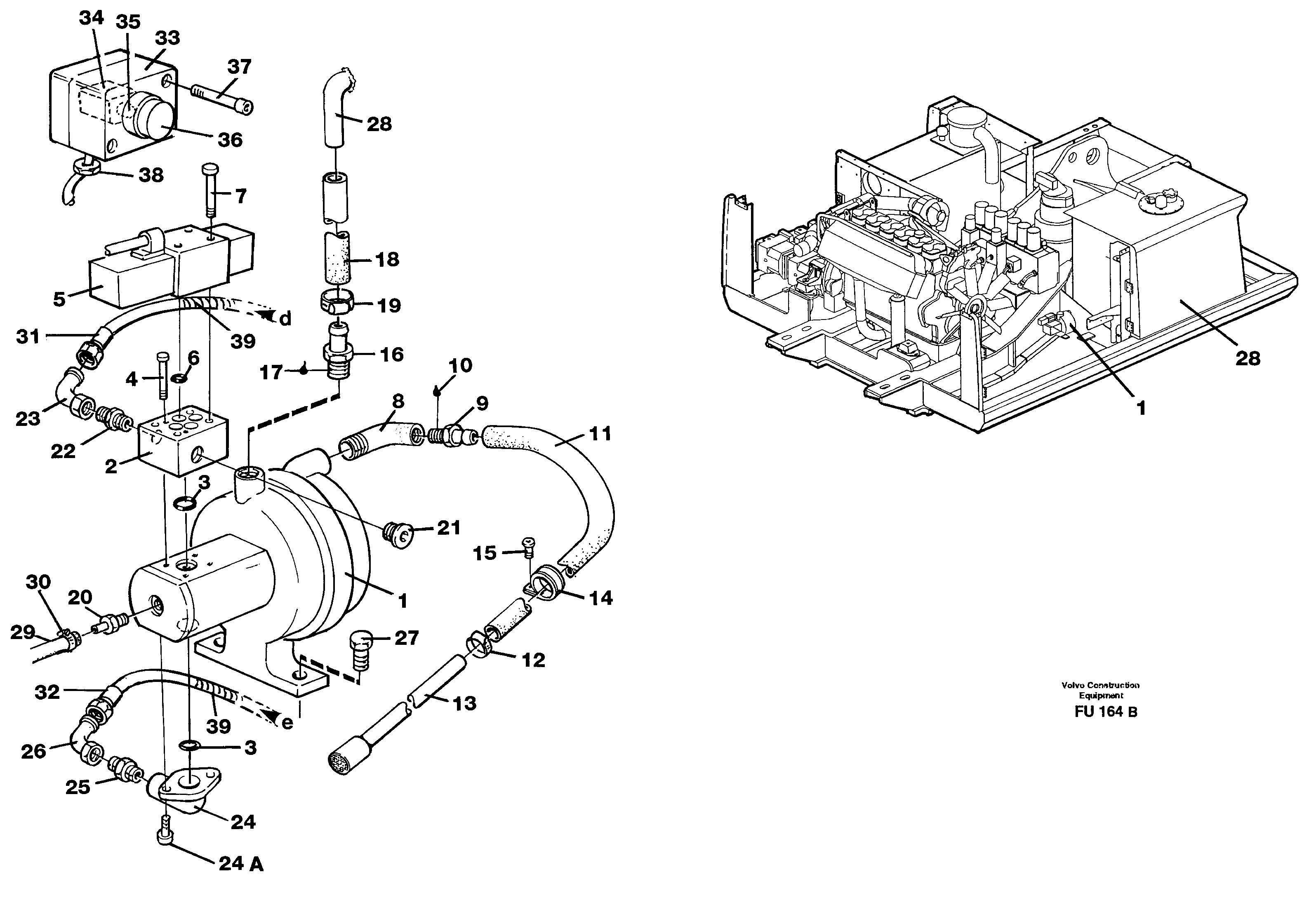 Схема запчастей Volvo EC390 - 67244 Hydraulic system, fuel pump EC390 SER NO 1001-