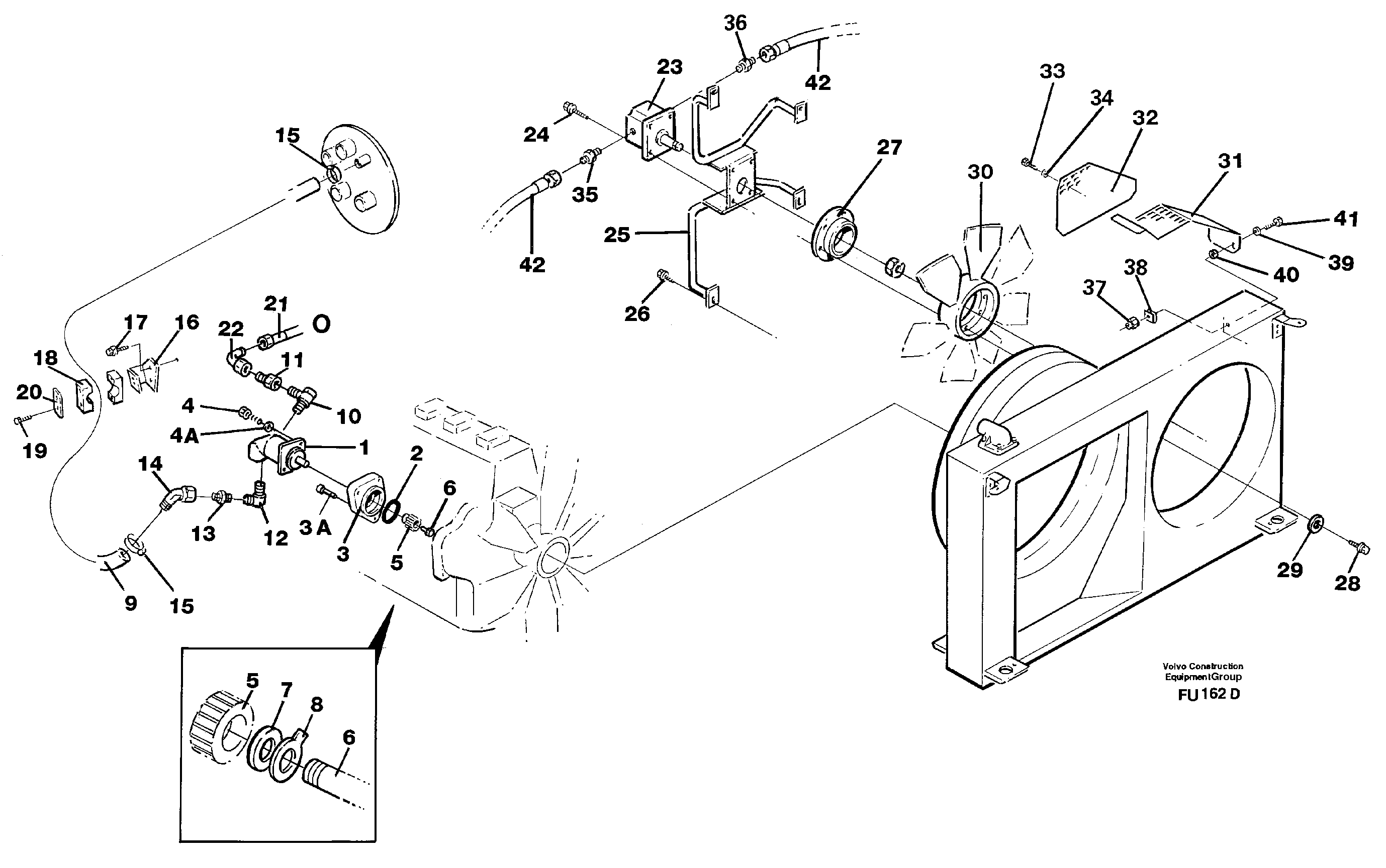 Схема запчастей Volvo EC390 - 96788 Hydraulic system, oil cooler EC390 SER NO 1001-
