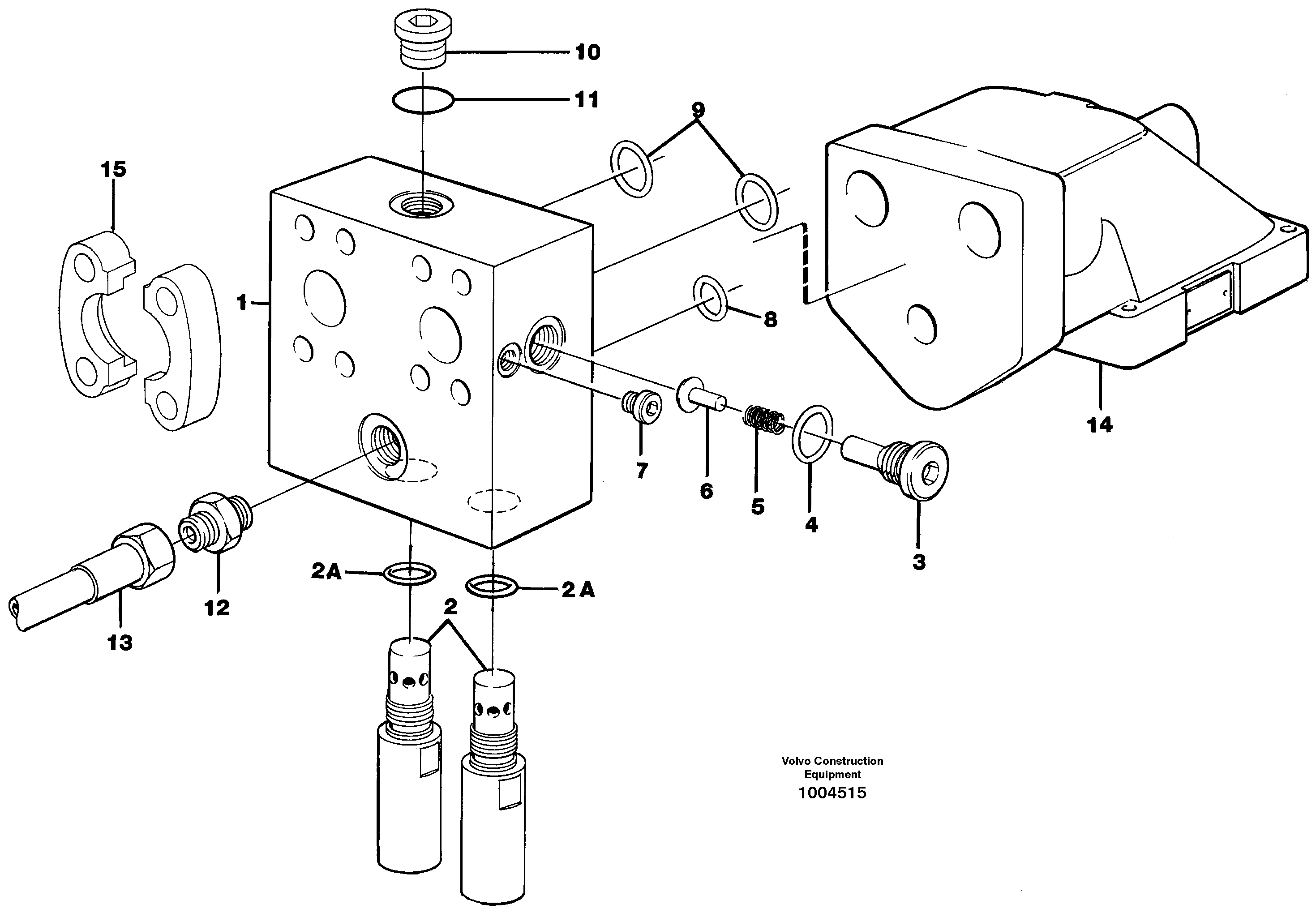Схема запчастей Volvo EC390 - 19986 Valve body w. shock- valve, slewing EC390 SER NO 1001-