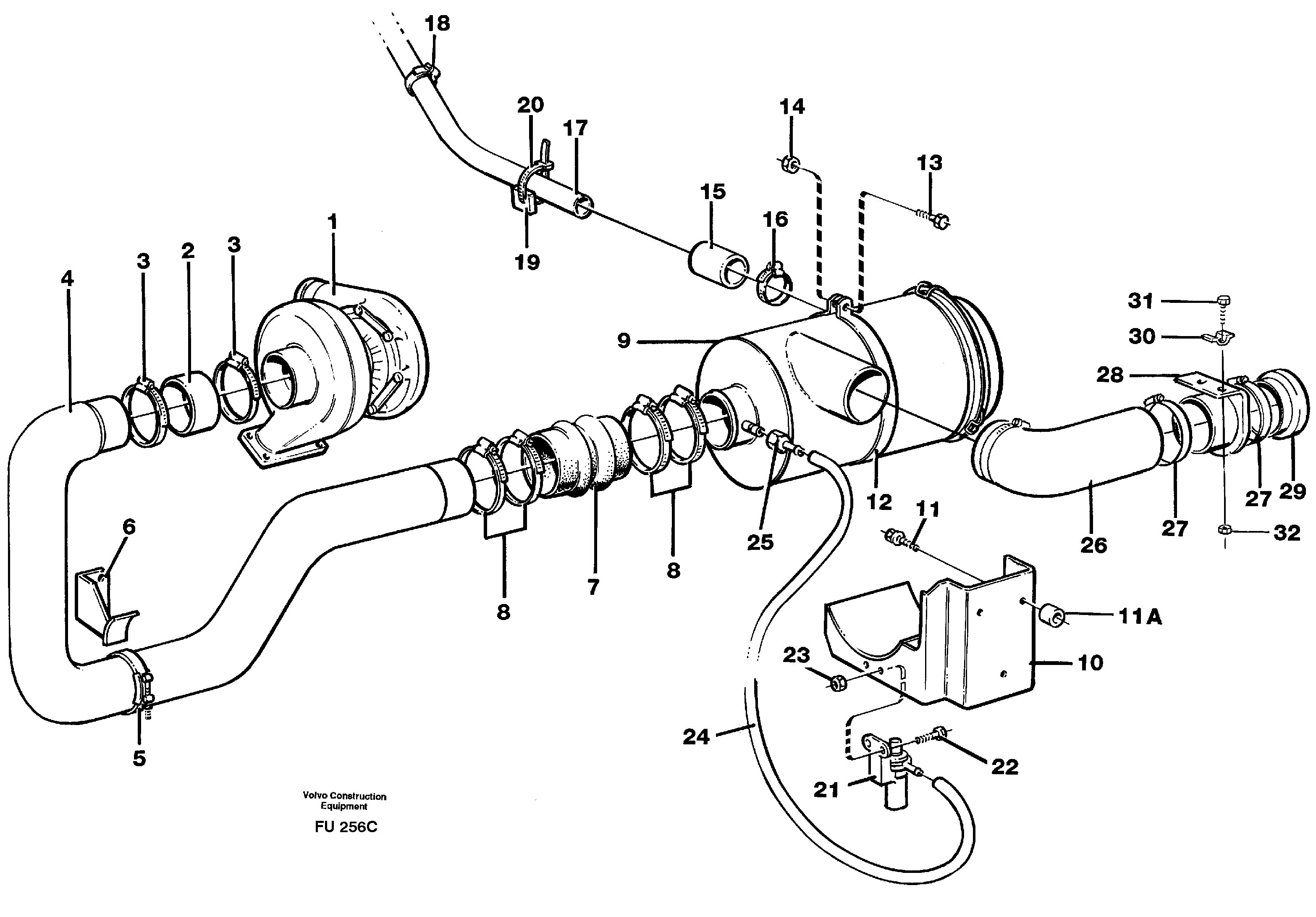 Схема запчастей Volvo EC390 - 89405 Система впуска EC390 SER NO 1001-