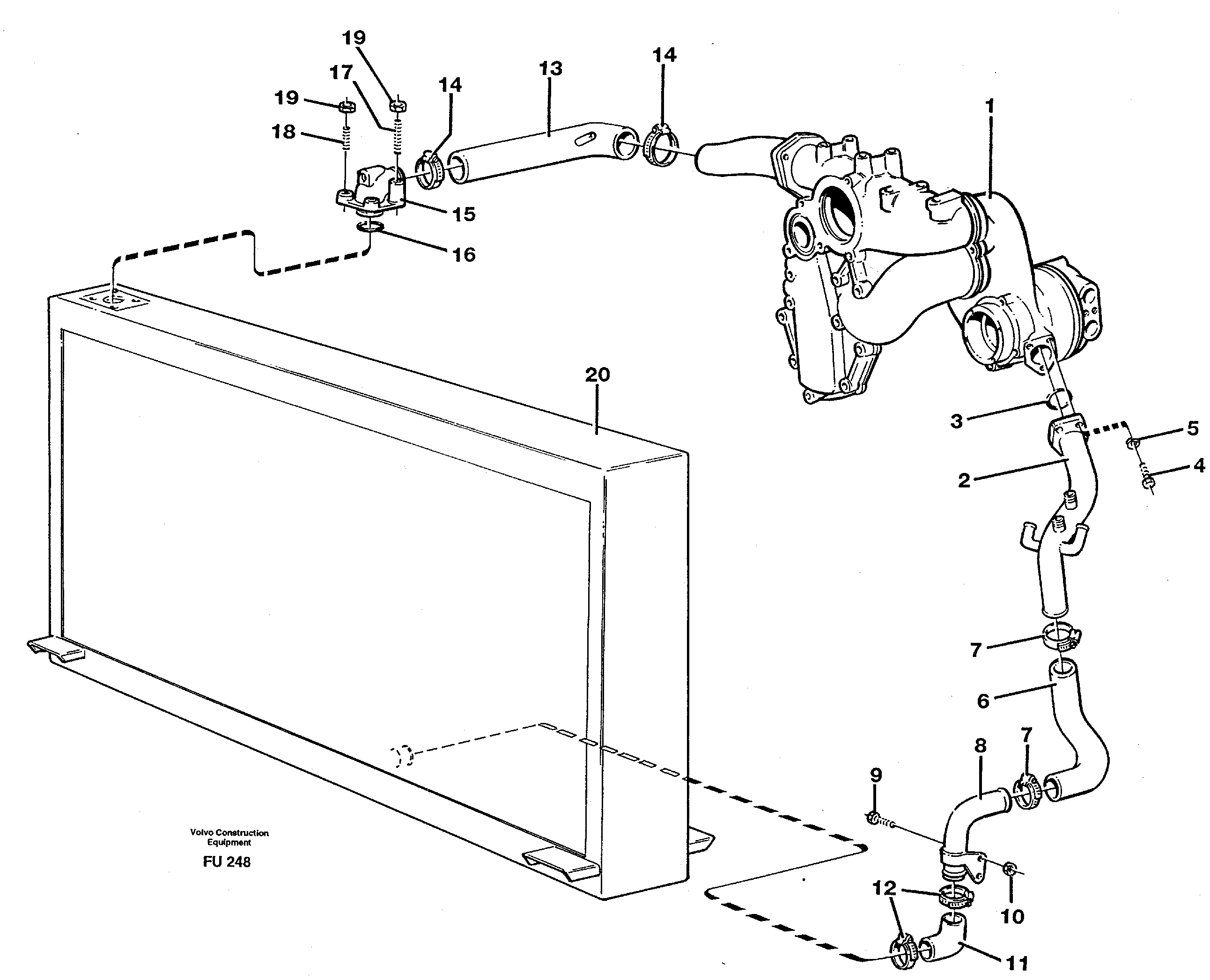 Схема запчастей Volvo EC390 - 26031 Система охлаждения EC390 SER NO 1001-