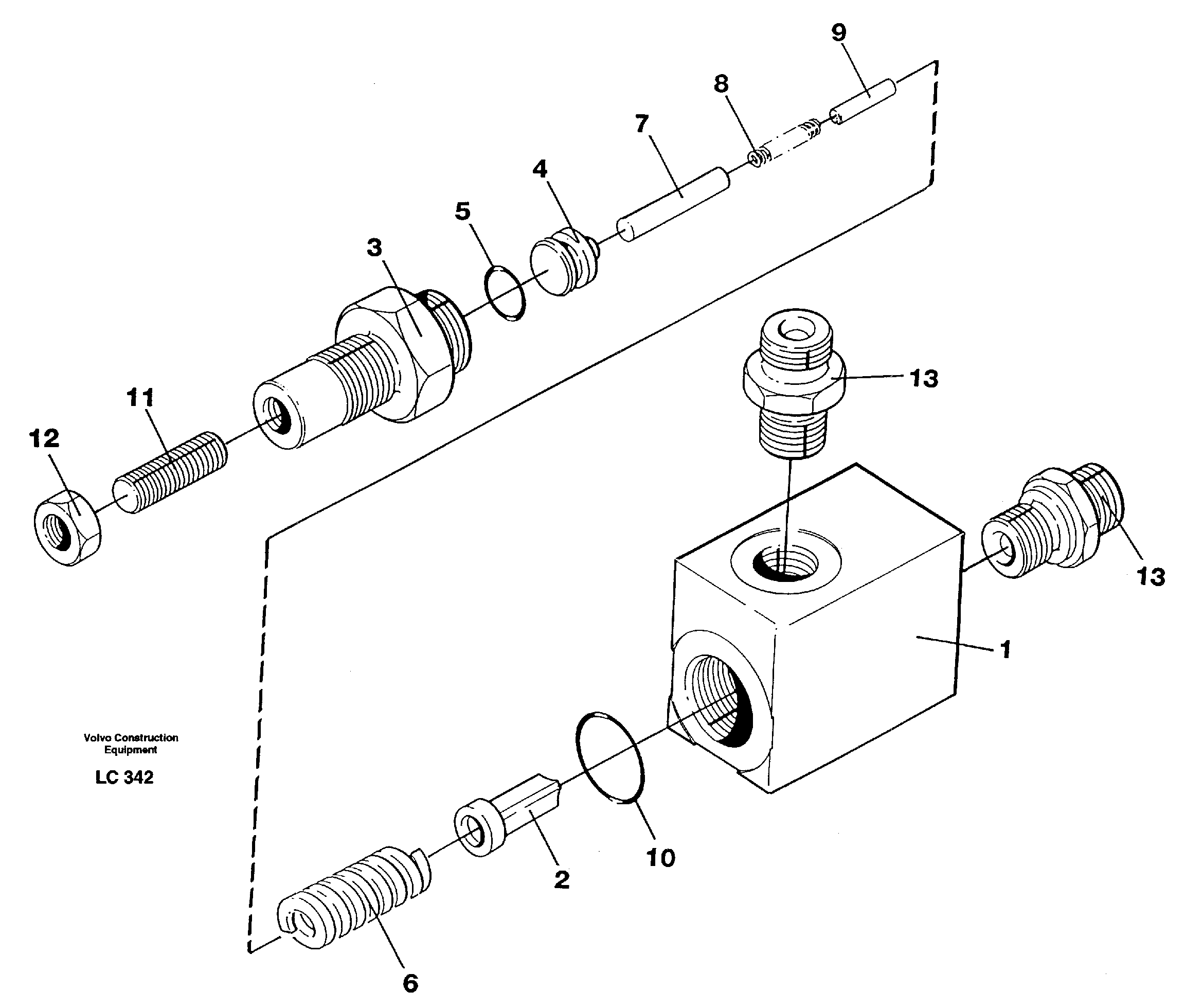 Схема запчастей Volvo EC650 - 30108 Overflow valve, main valve EC650 SER NO 539-618