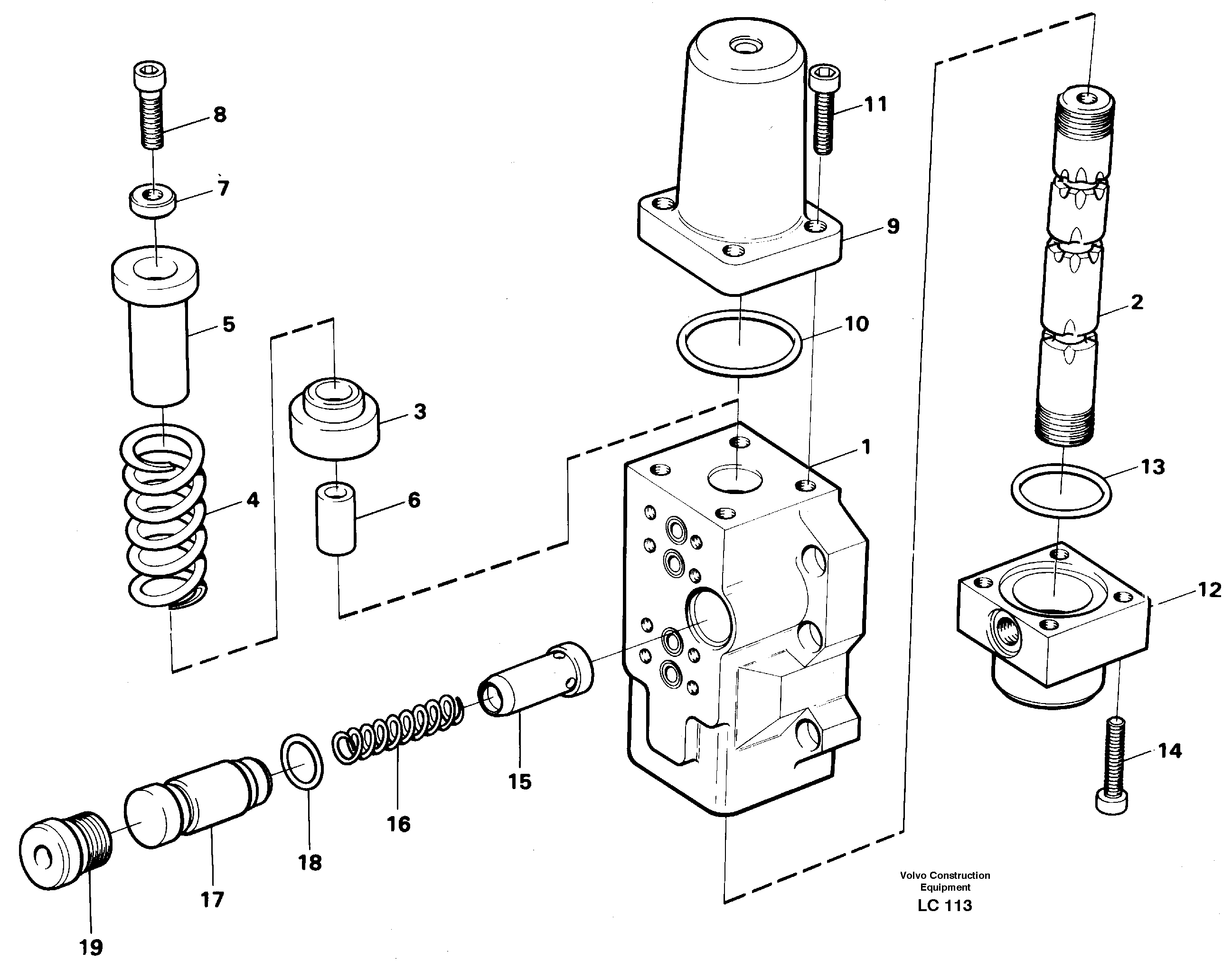 Схема запчастей Volvo EC650 - 62499 Fourway valve, boom primary EC650 SER NO 539-618