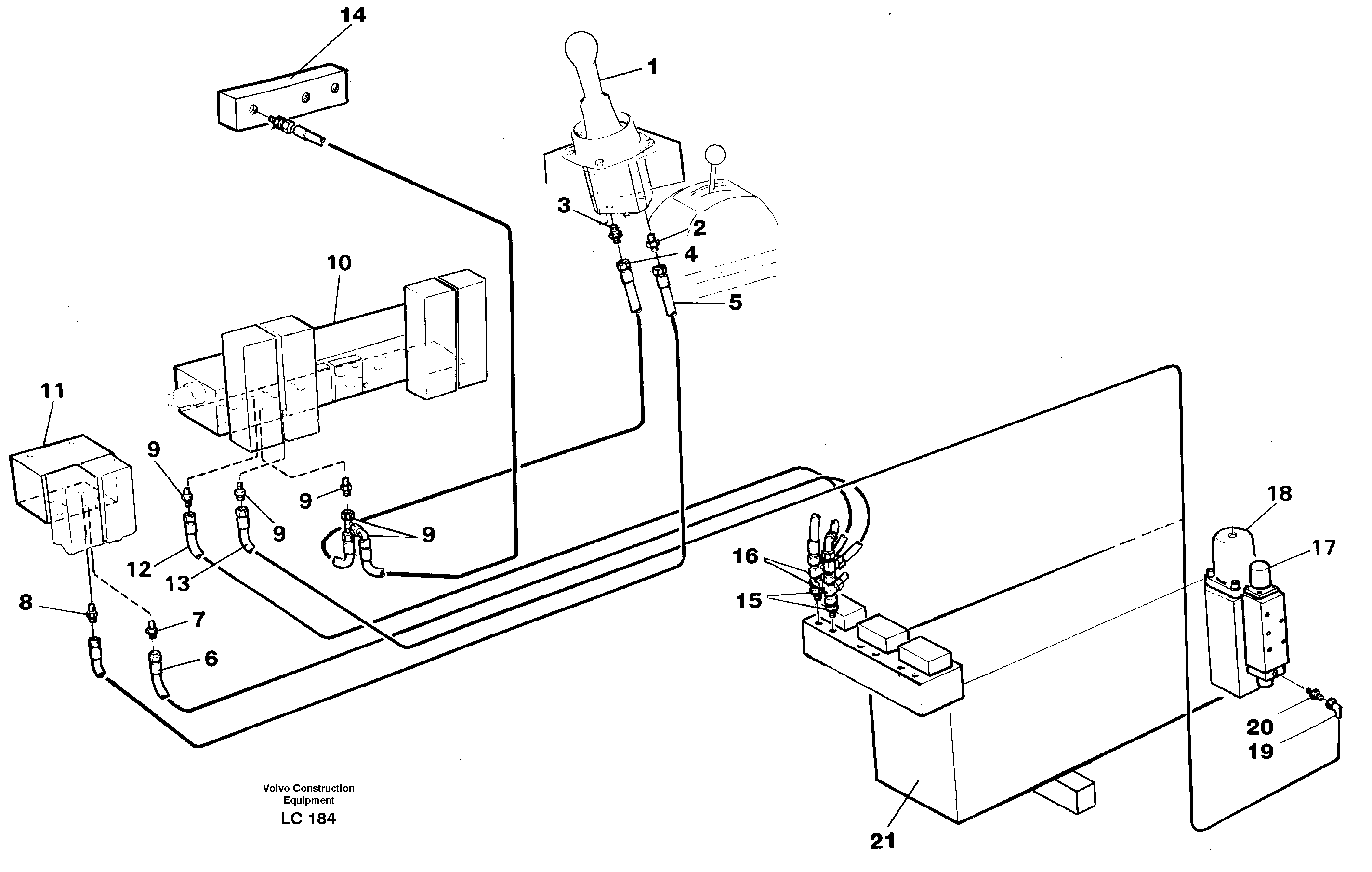 Схема запчастей Volvo EC650 - 28877 Servo hydraulics, boom EC650 SER NO 539-618