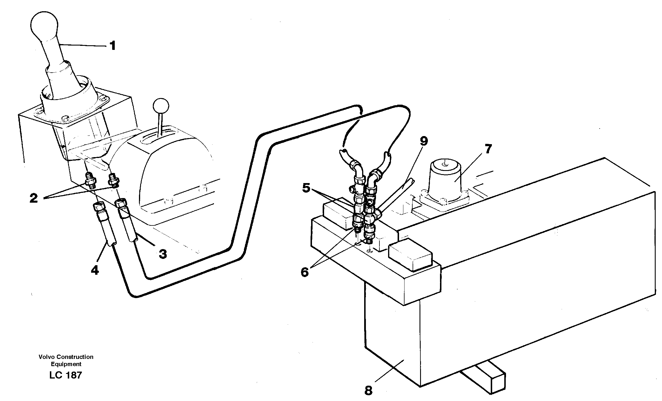 Схема запчастей Volvo EC650 - 28878 Servo hydraulics, bucket EC650 SER NO 539-618