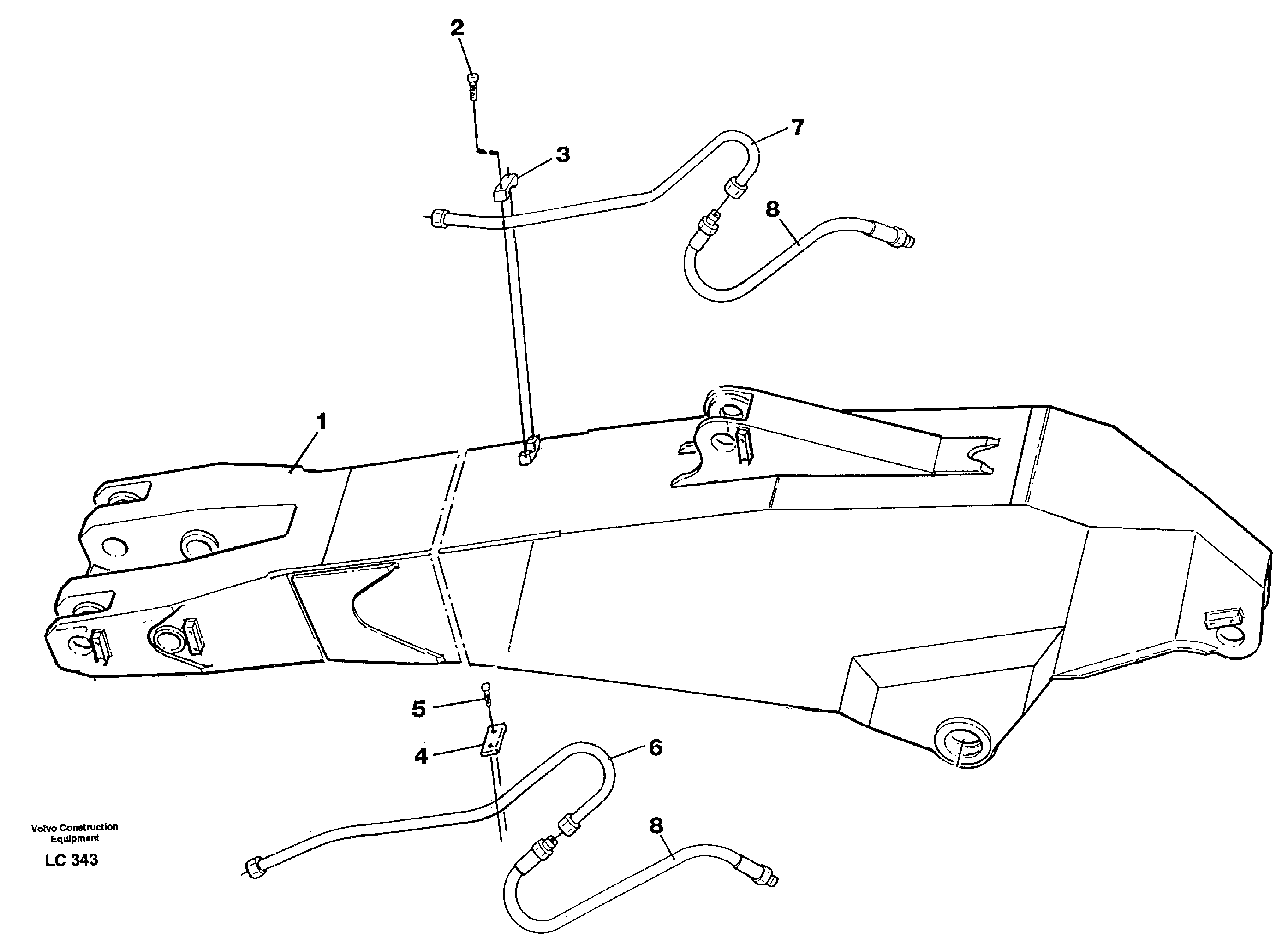 Схема запчастей Volvo EC650 - 23124 Slope bucket and grapple hydraulics on dipper arm,2.75m/3.25m EC650 SER NO 539-618