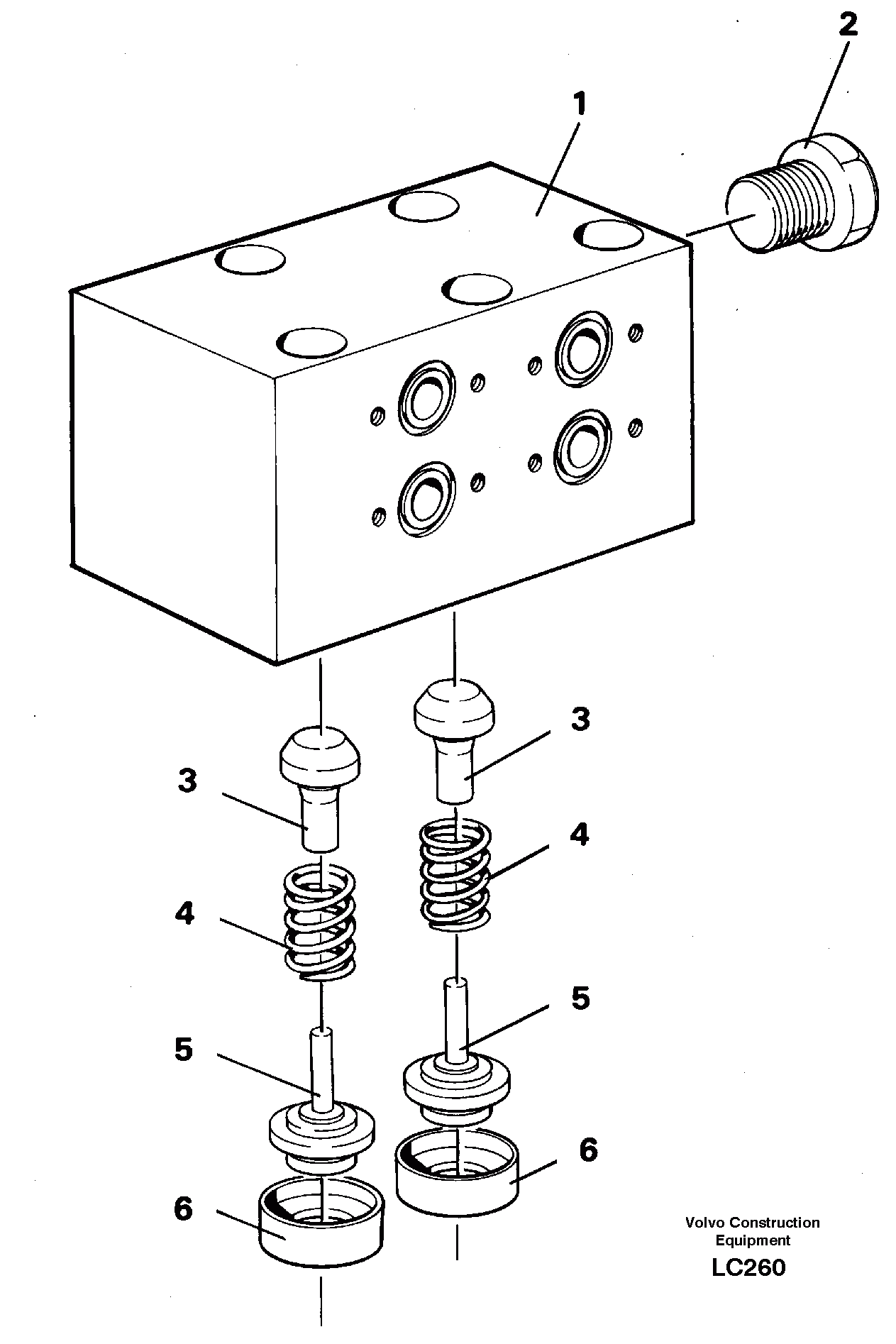 Схема запчастей Volvo EC650 - 23125 Anticavitation valve EC650 SER NO 539-618