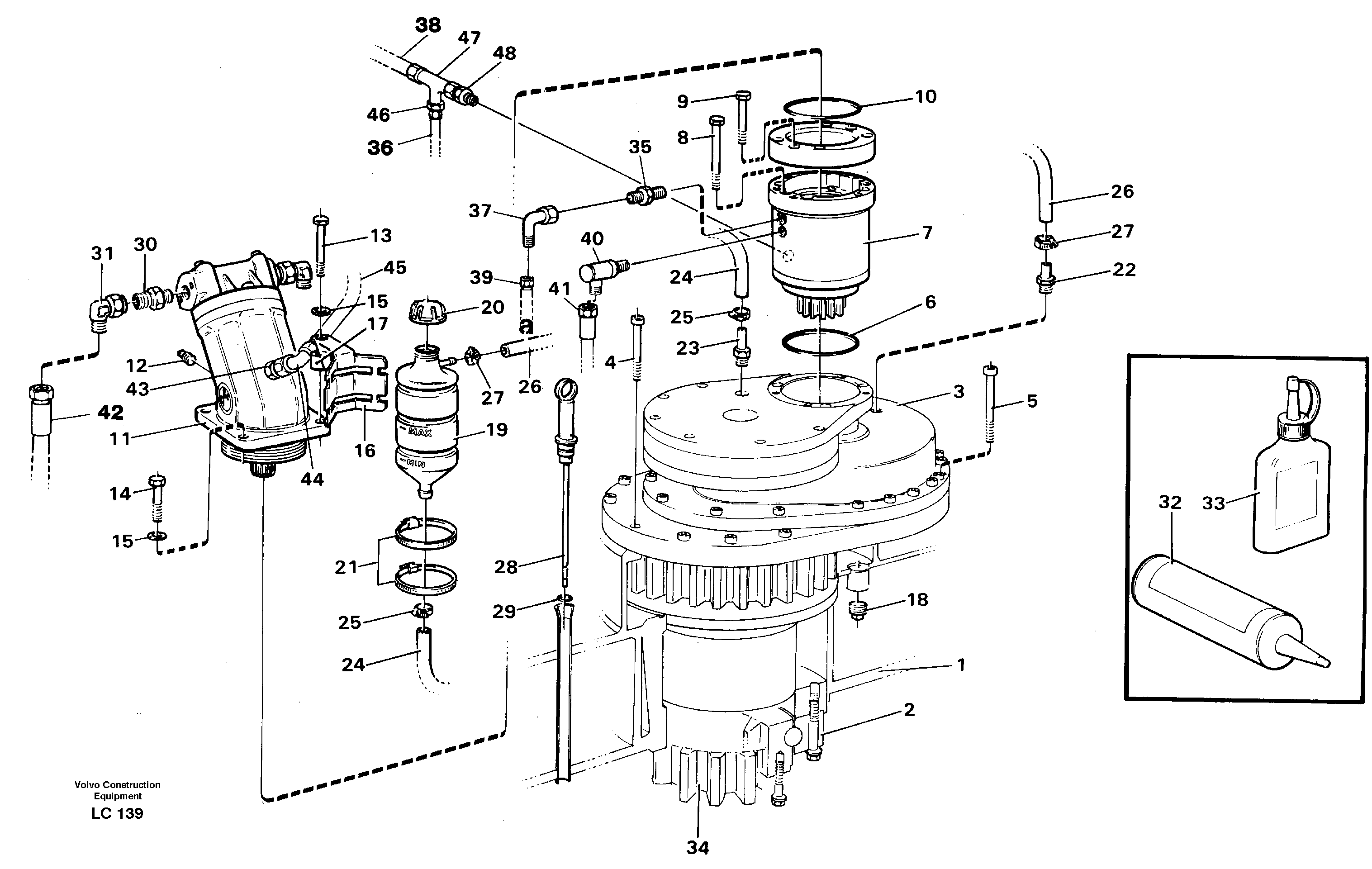 Схема запчастей Volvo EC650 - 76253 Superstructure with slew transmission EC650 SER NO 539-618