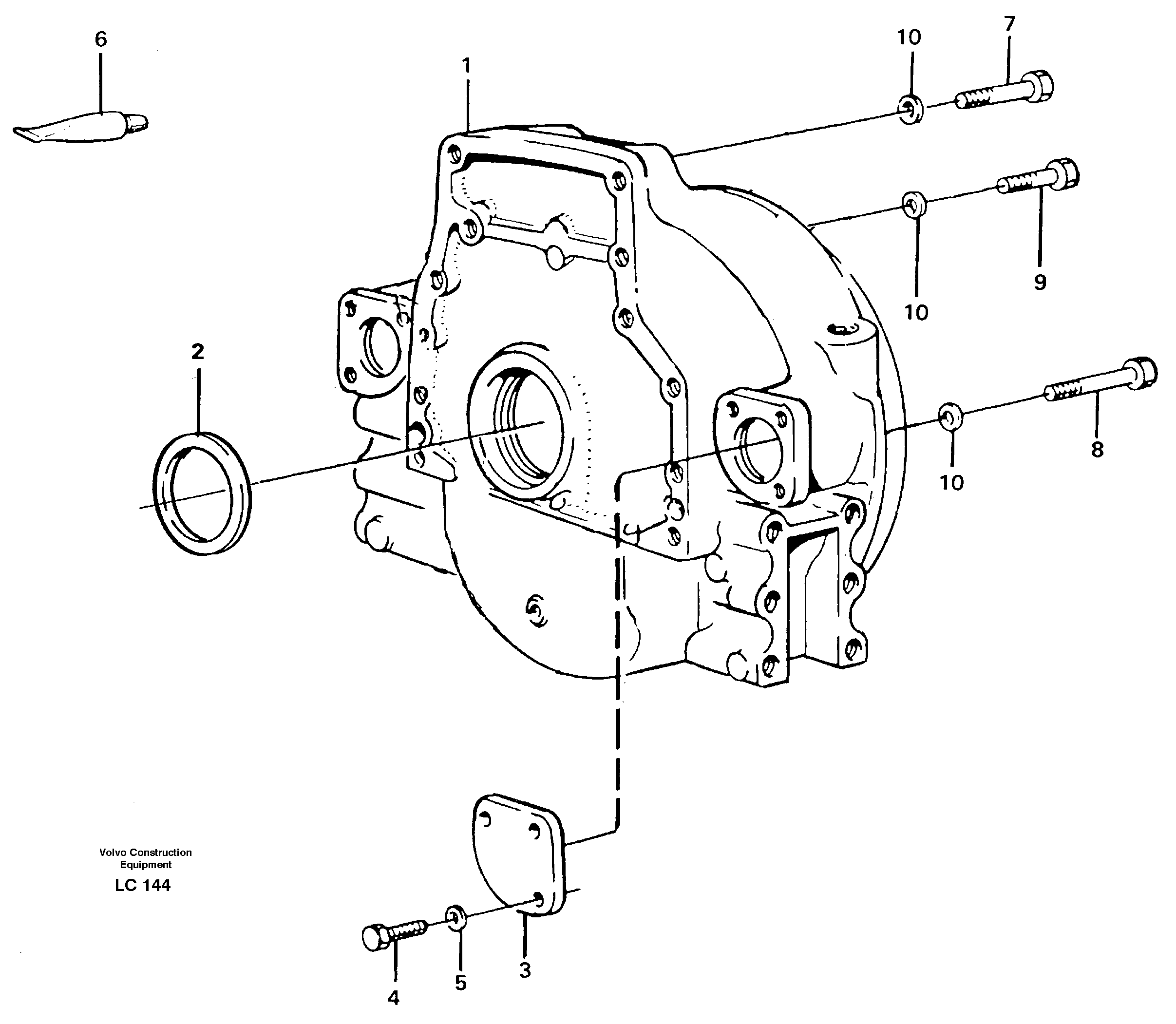 Схема запчастей Volvo EC650 - 23171 Картер маховика EC650 SER NO 539-618