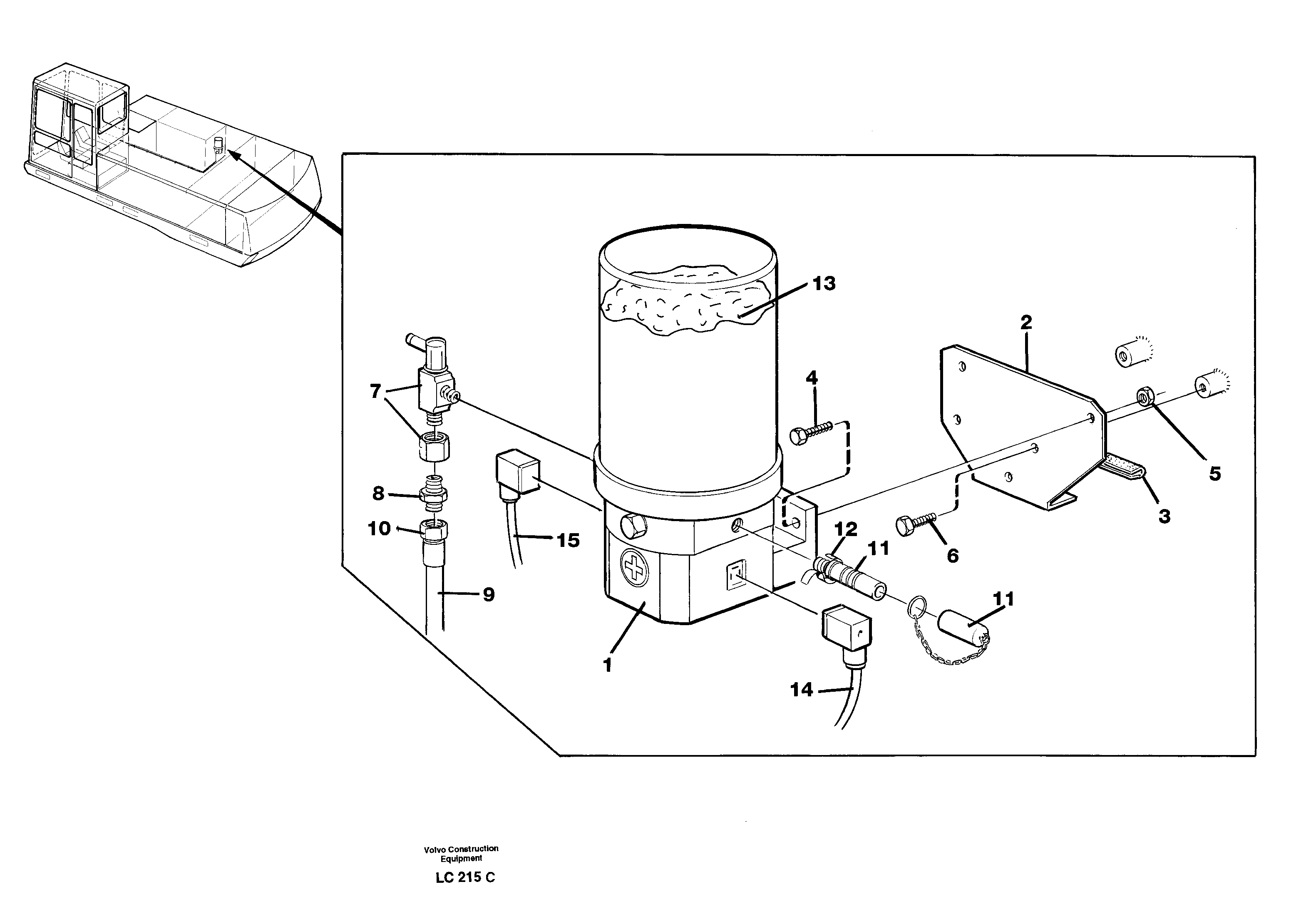 Схема запчастей Volvo EC650 - 95071 Automatic lubrication EC650 SER NO 539-618