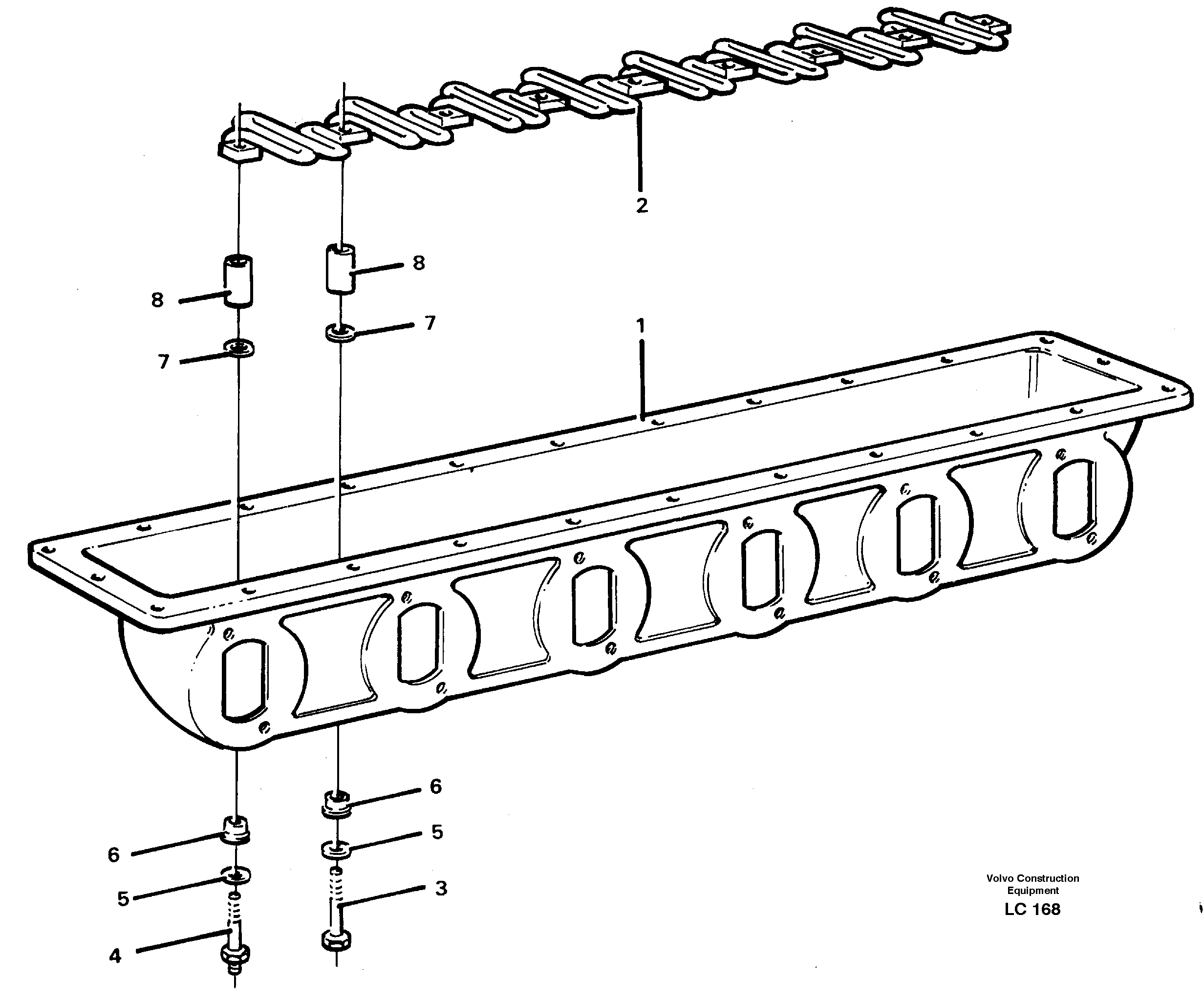 Схема запчастей Volvo EC650 - 22387 Inlet manifold EC650 SER NO 539-618
