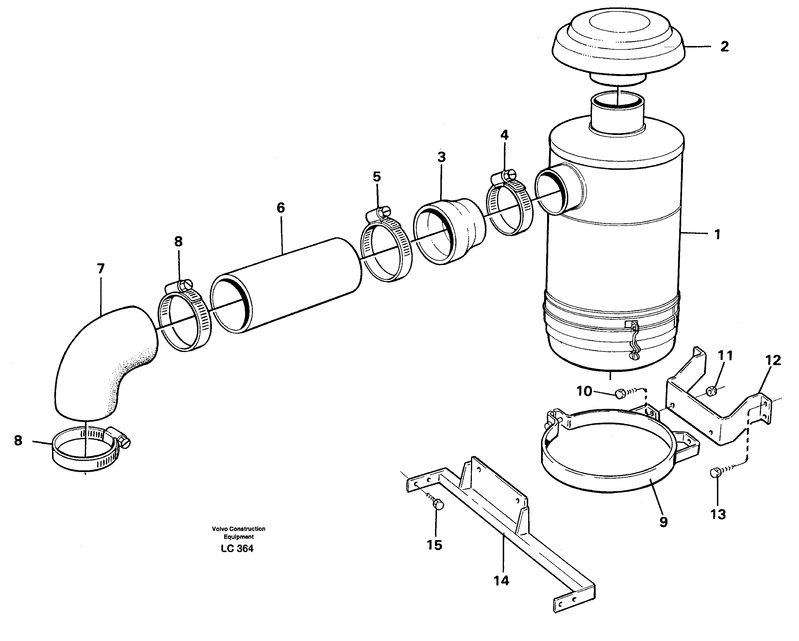 Схема запчастей Volvo EC650 - 22388 Oil bath filter EC650 SER NO 539-618