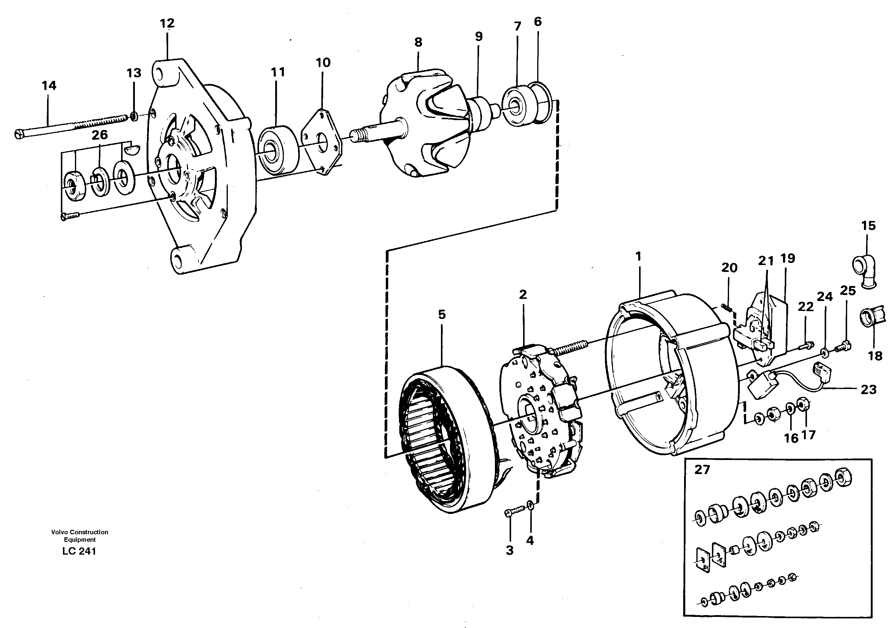 Схема запчастей Volvo EC650 - 25222 Alternator EC650 SER NO 539-618