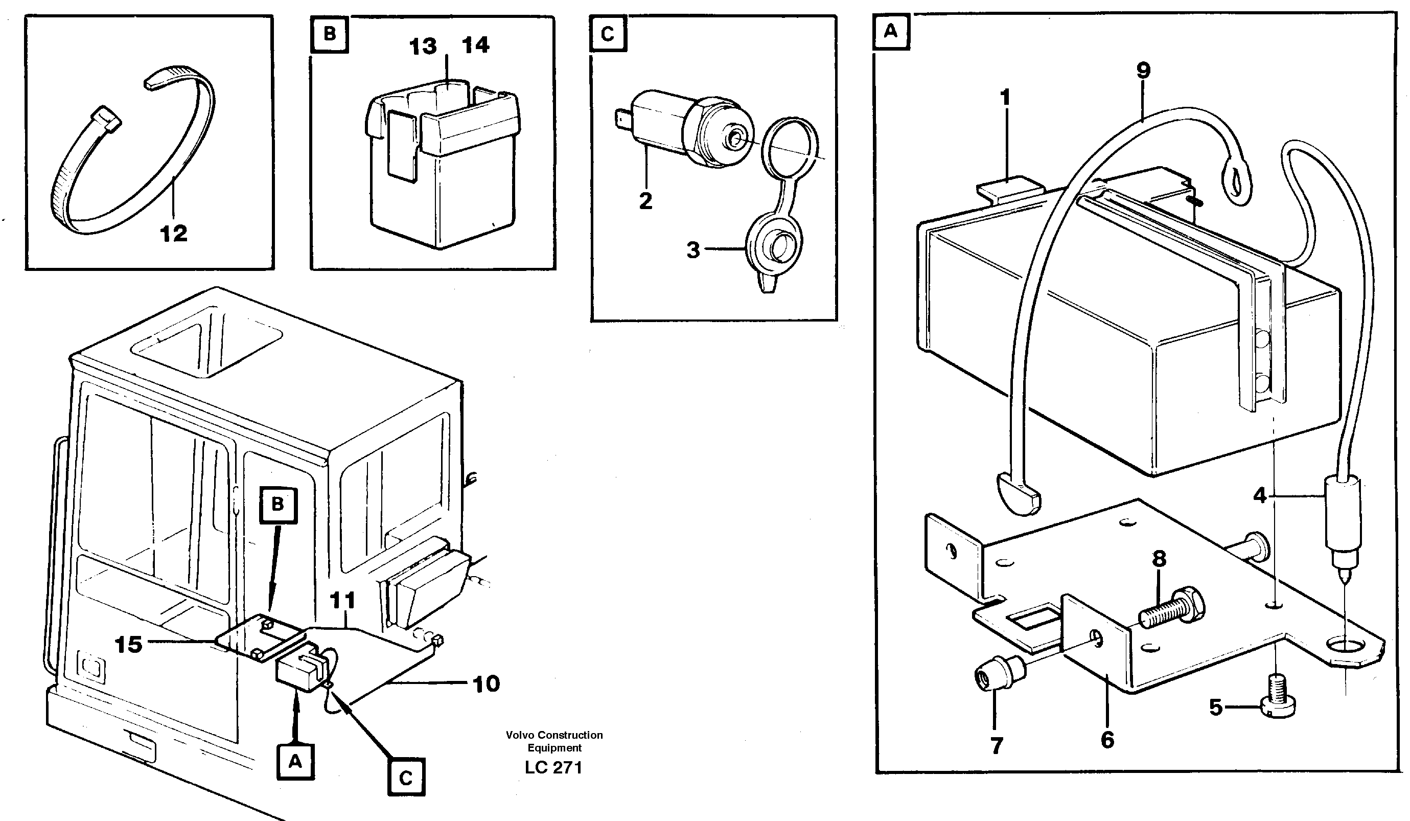 Схема запчастей Volvo EC650 - 105073 Lunch box heater EC650 SER NO 539-618