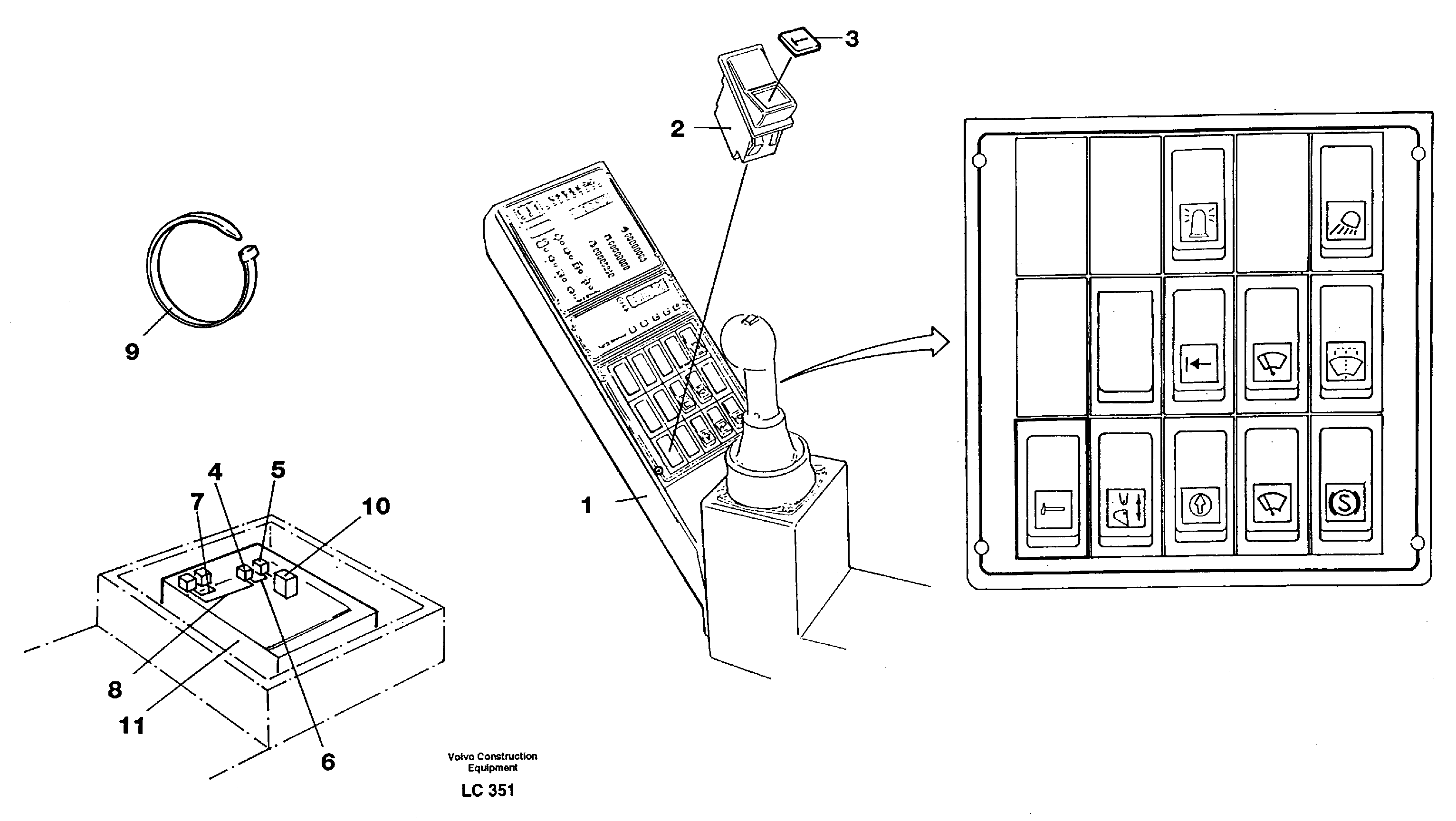 Схема запчастей Volvo EC650 - 30483 Electric installation, hydr. hammer equipment EC650 SER NO 539-618