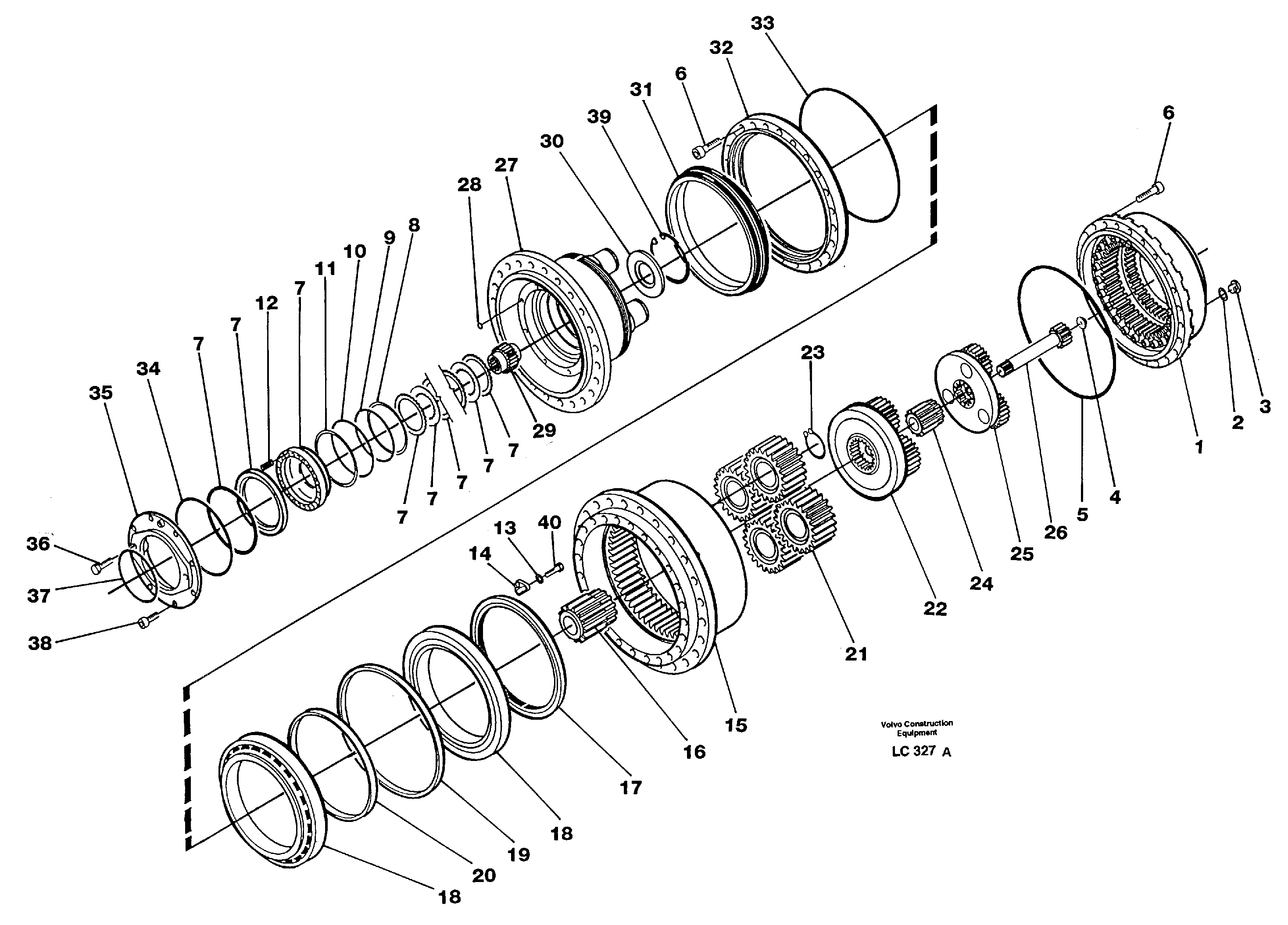 Схема запчастей Volvo EC650 - 25142 Planetary gear, travel EC650 SER NO 539-618
