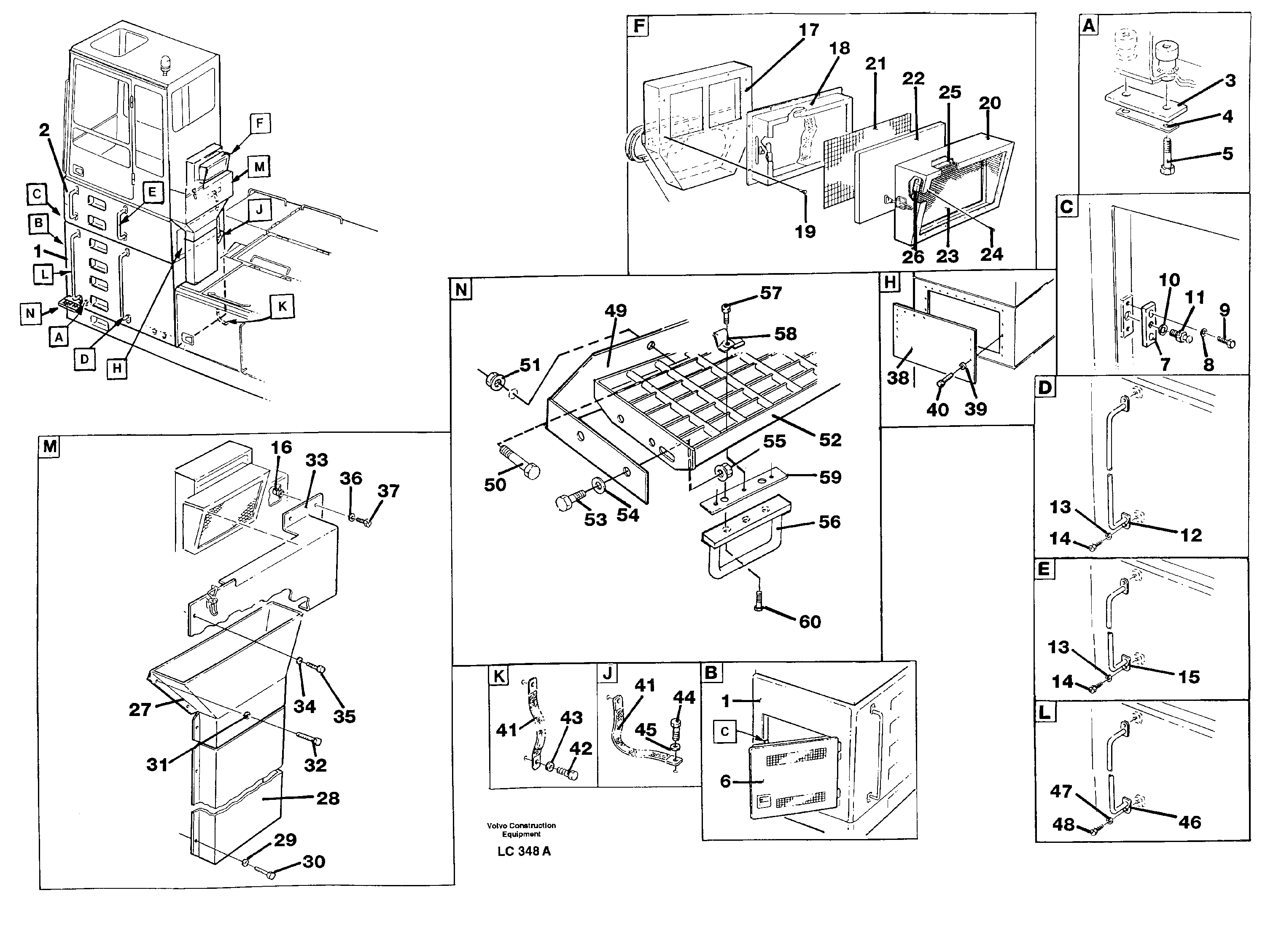 Схема запчастей Volvo EC650 - 65710 Cab elevation, 1220mm, 1830mm EC650 SER NO 539-618