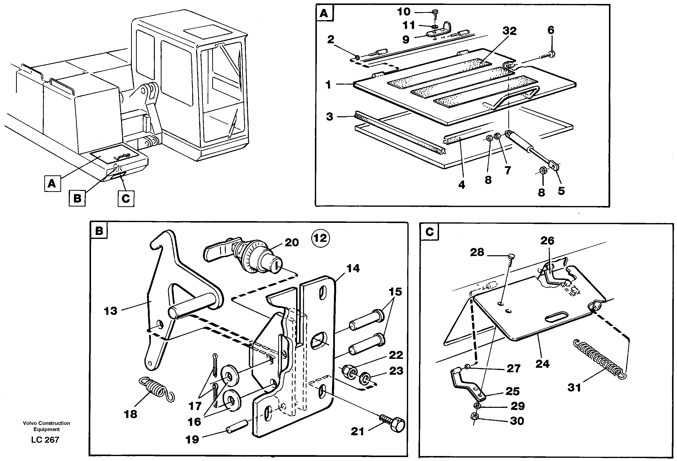 Схема запчастей Volvo EC650 - 30794 Battery disconnector EC650 SER NO 539-618