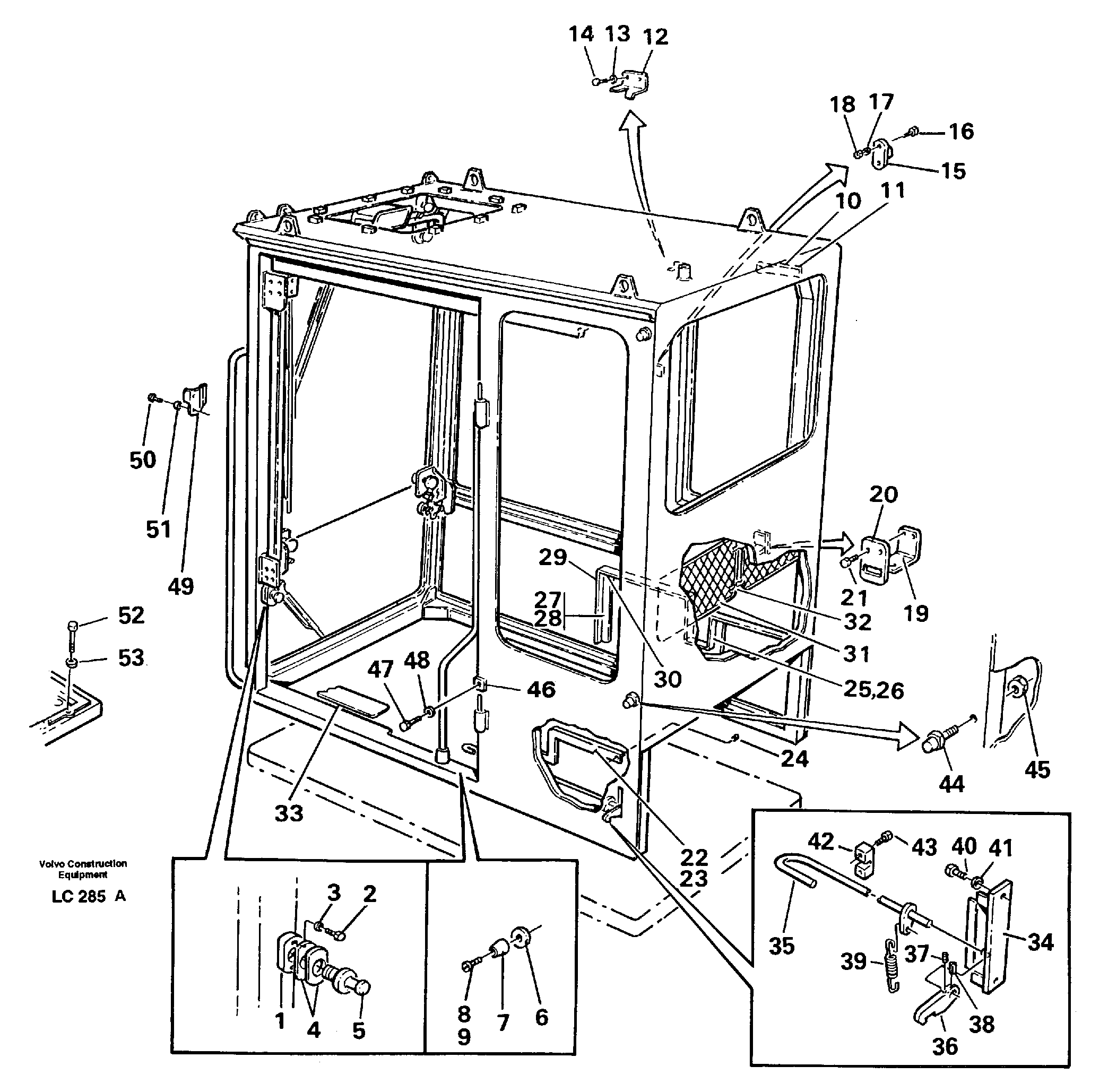 Схема запчастей Volvo EC650 - 53548 Interior components EC650 SER NO 539-618