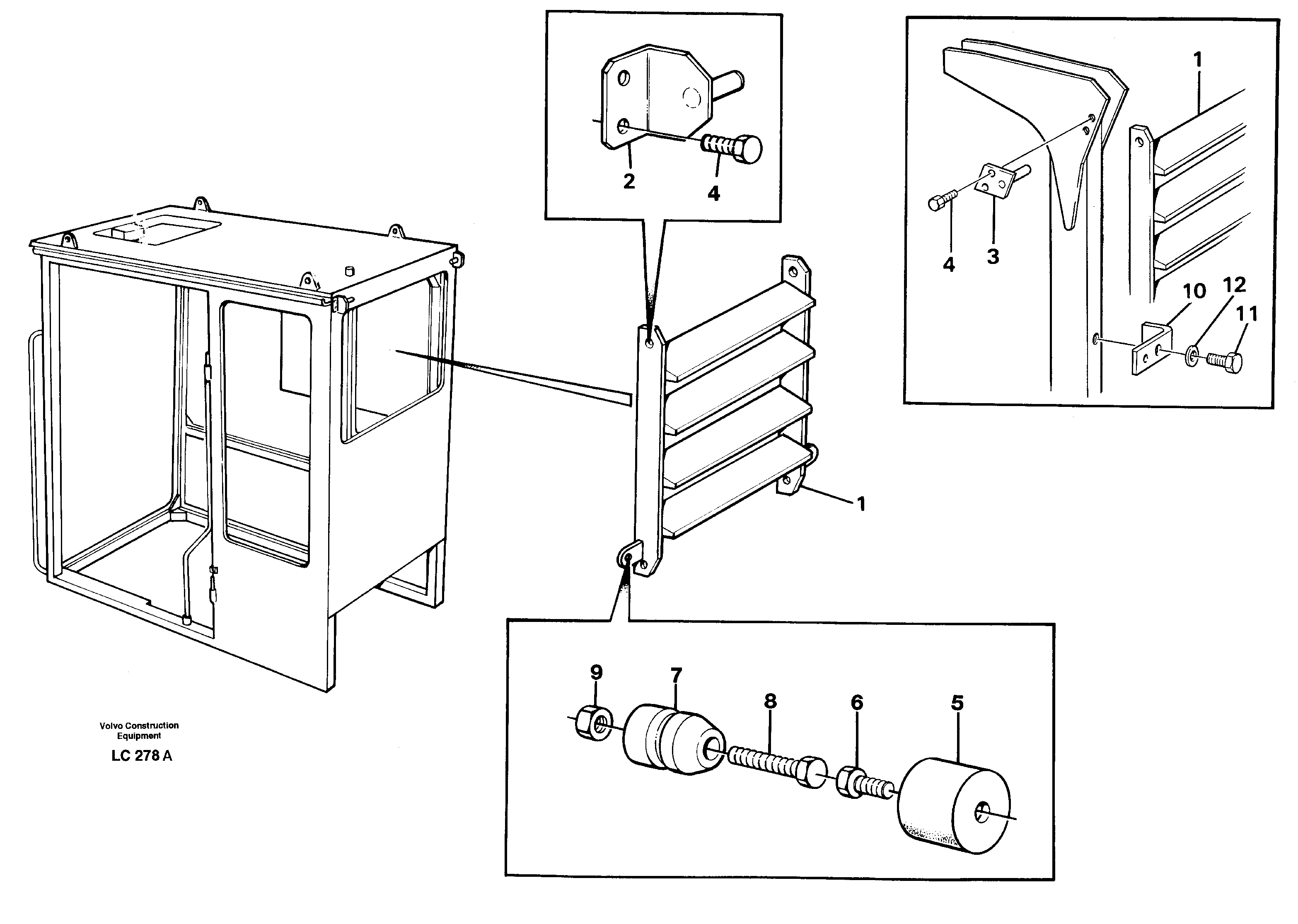 Схема запчастей Volvo EC650 - 21532 Blind rear window, blind cab-protection EC650 SER NO 539-618