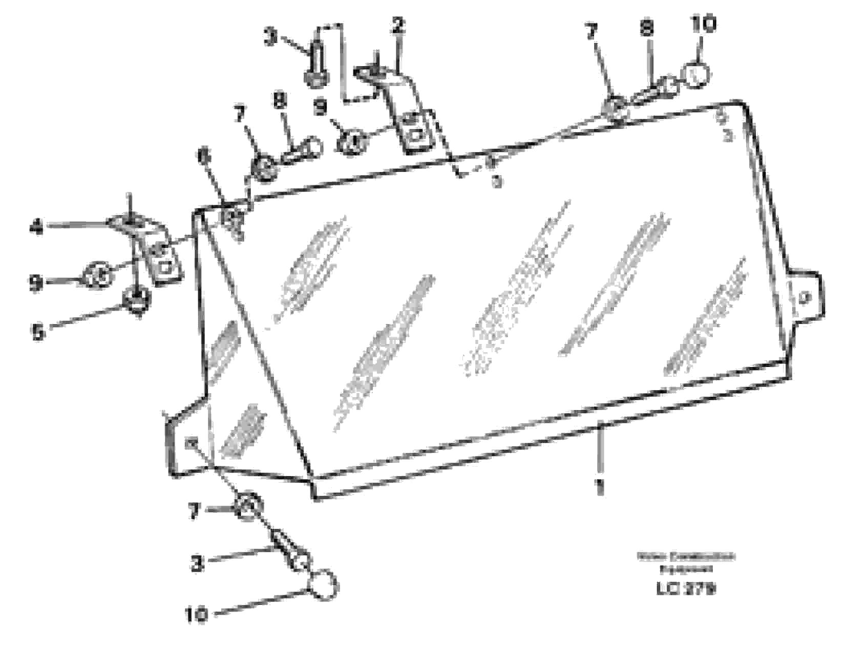 Схема запчастей Volvo EC650 - 30697 Sun visor, outer EC650 SER NO 539-618