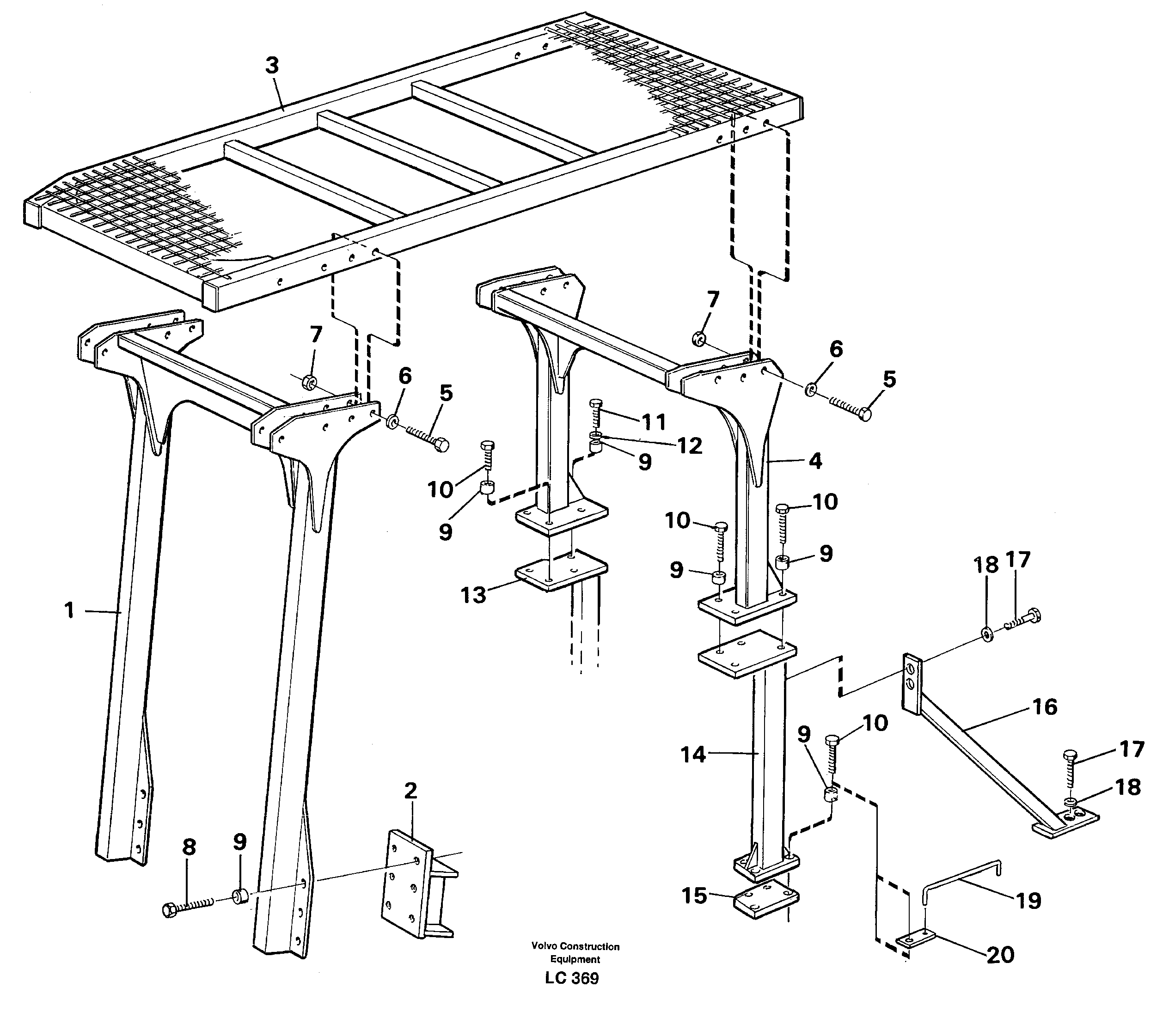 Схема запчастей Volvo EC650 - 30699 Protection over drivers cab EC650 SER NO 539-618