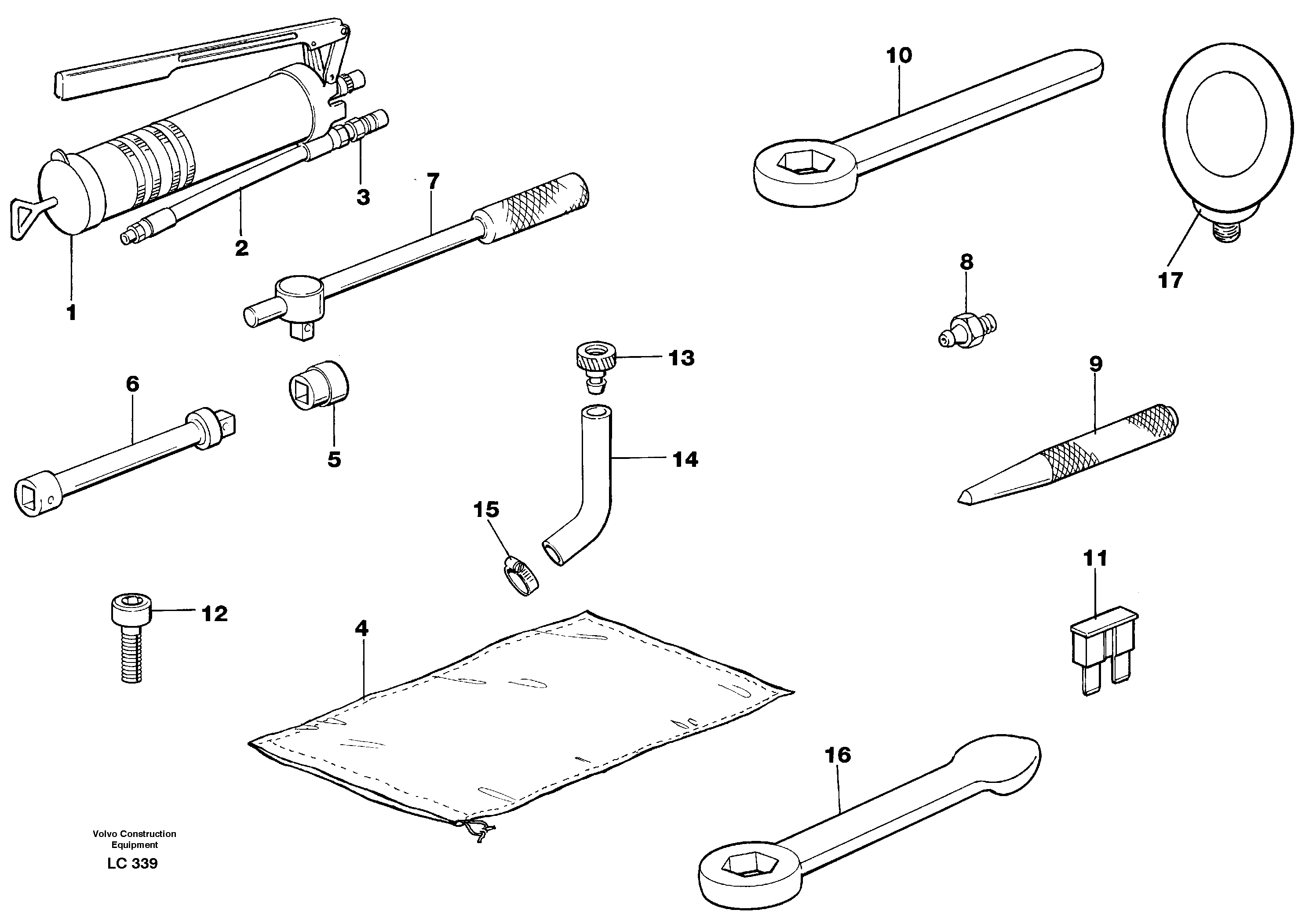 Схема запчастей Volvo EC650 - 75752 Tools for daily maintenance EC650 SER NO 539-618