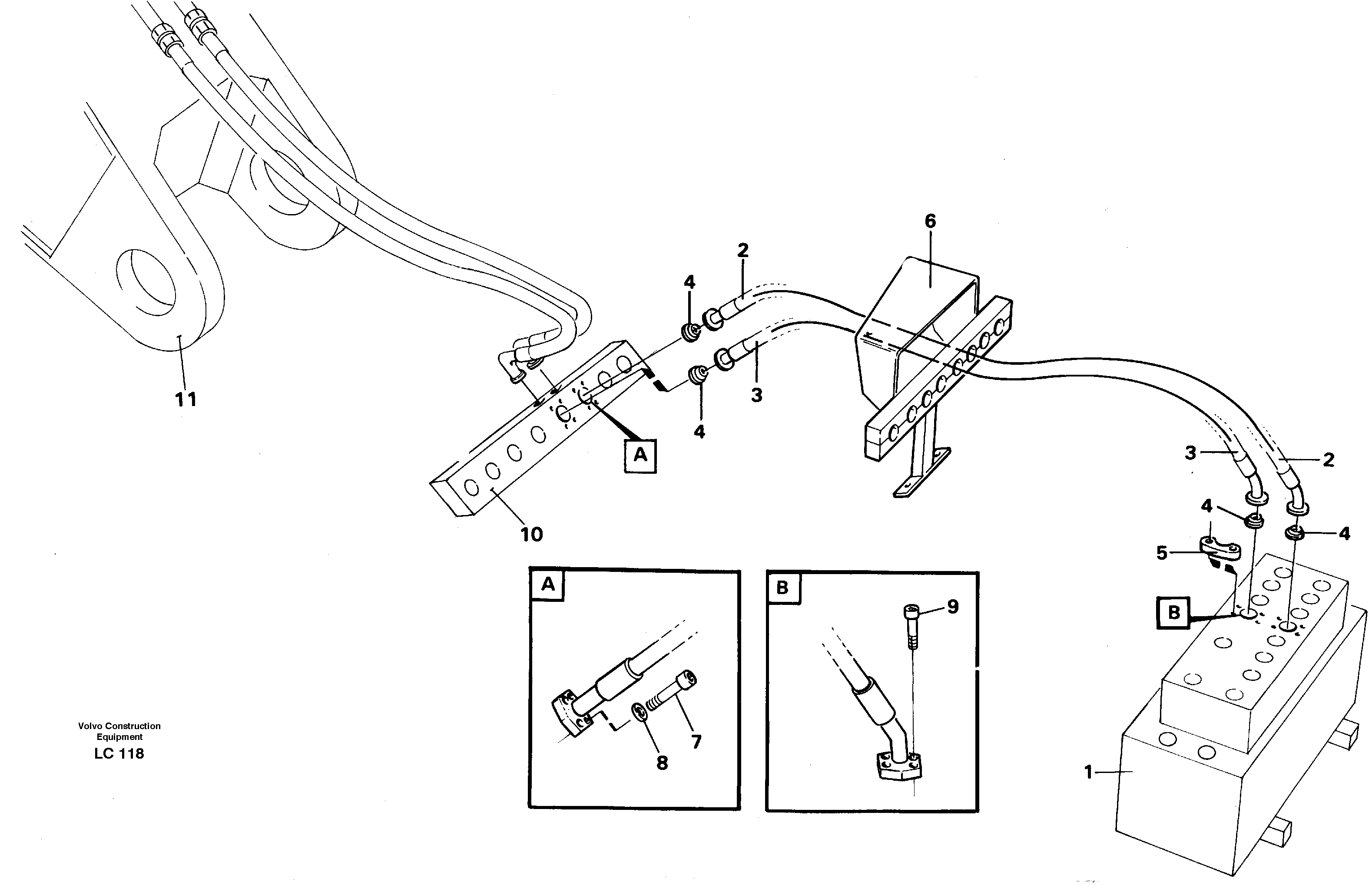 Схема запчастей Volvo EC650 - 25810 Hydraulic system, bucket EC650 SER NO 539-618