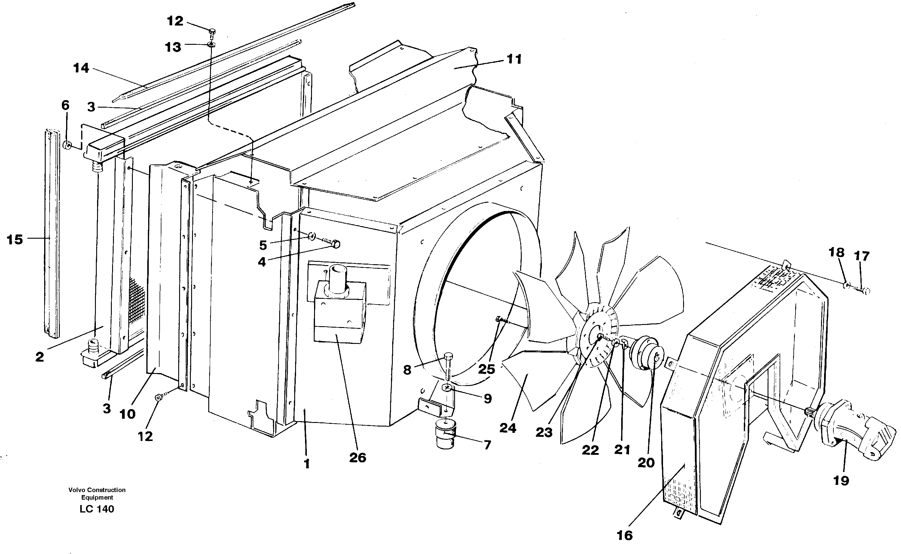 Схема запчастей Volvo EC650 - 30095 Радиатор масляной для гидравлики EC650 SER NO 539-618
