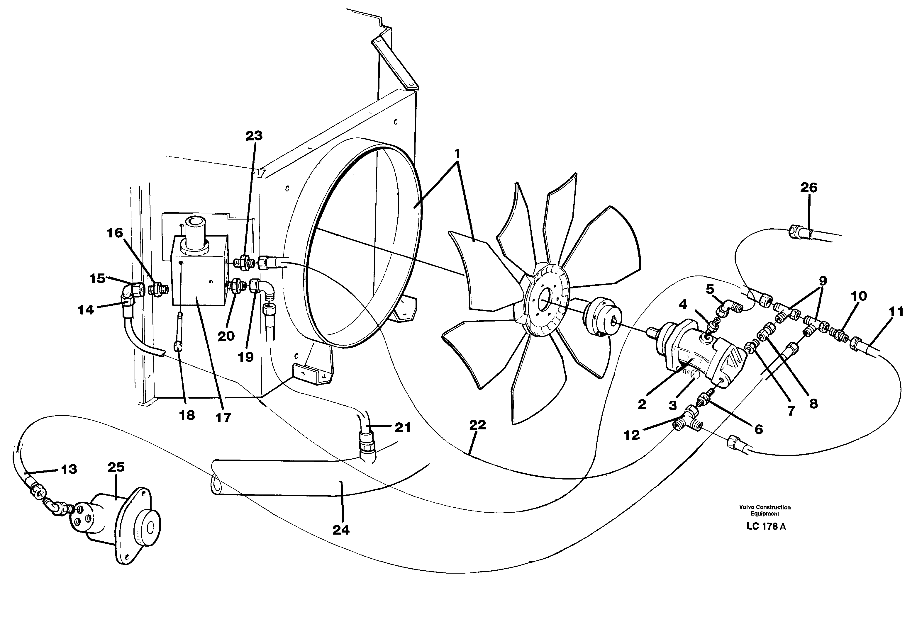 Схема запчастей Volvo EC650 - 30096 Hydraulic system, oil cooler EC650 SER NO 539-618