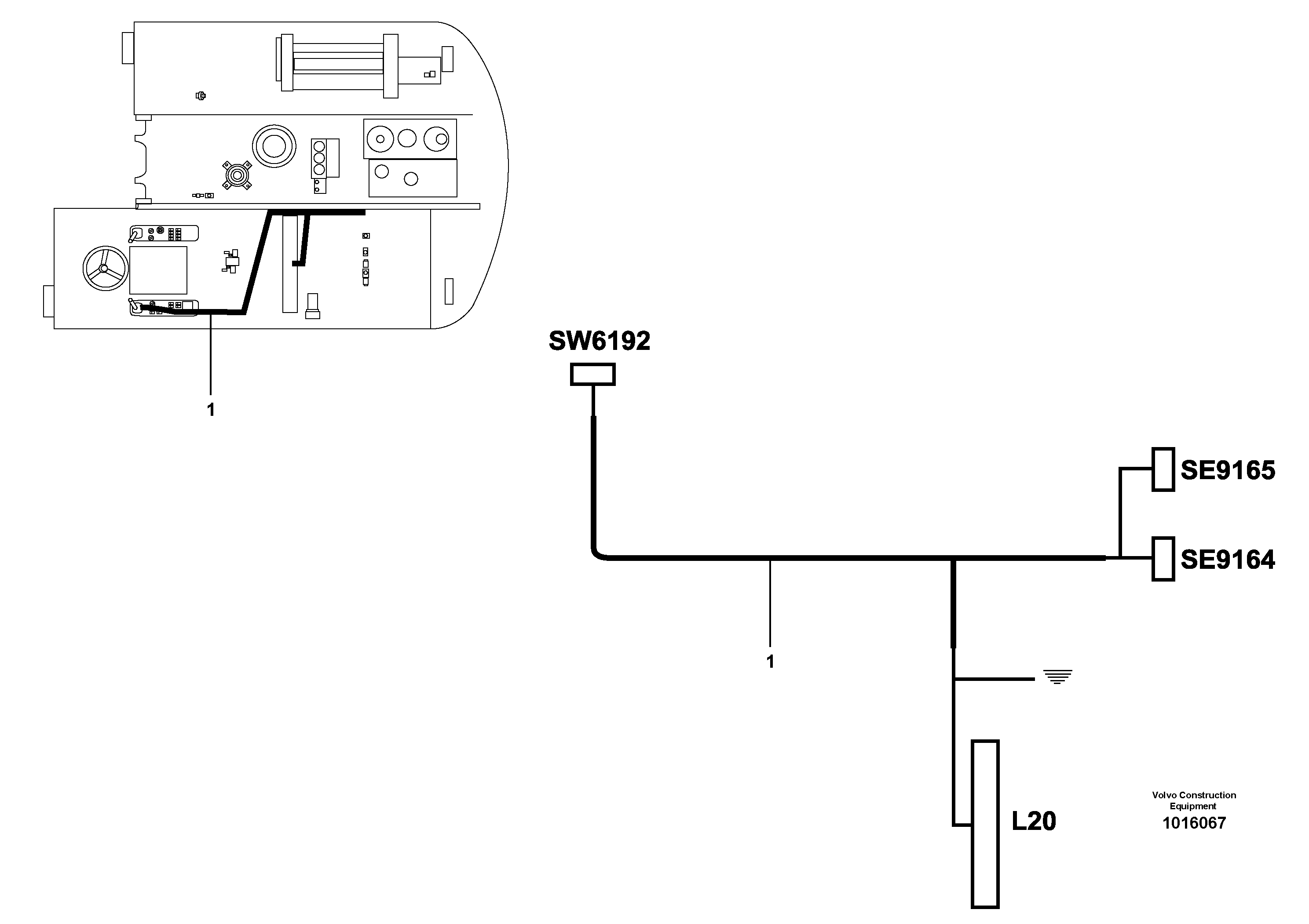 Схема запчастей Volvo EW160B - 41338 Cable harness EW160B