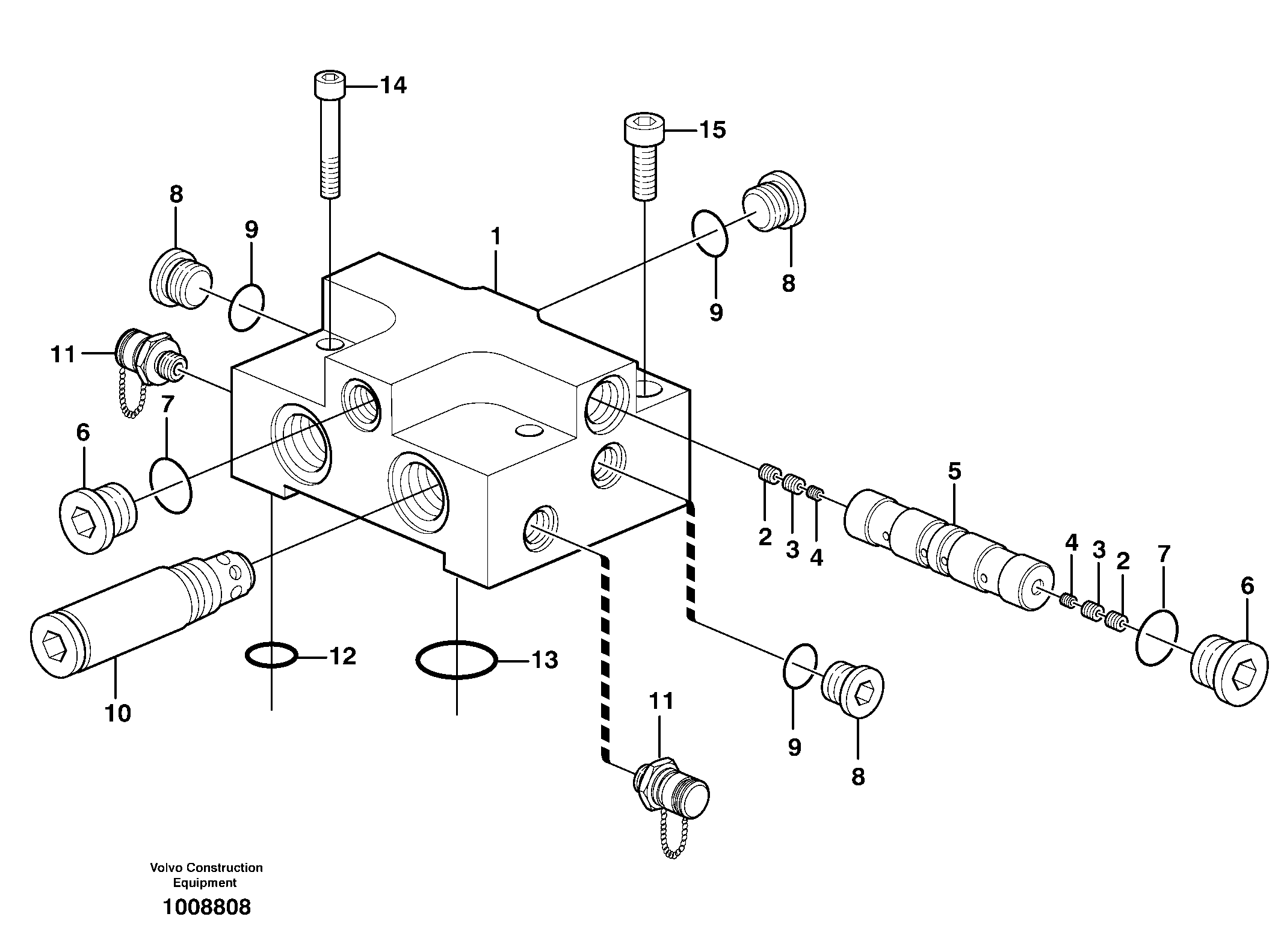 Схема запчастей Volvo EW160B - 41343 Slew motor, switch valve EW160B