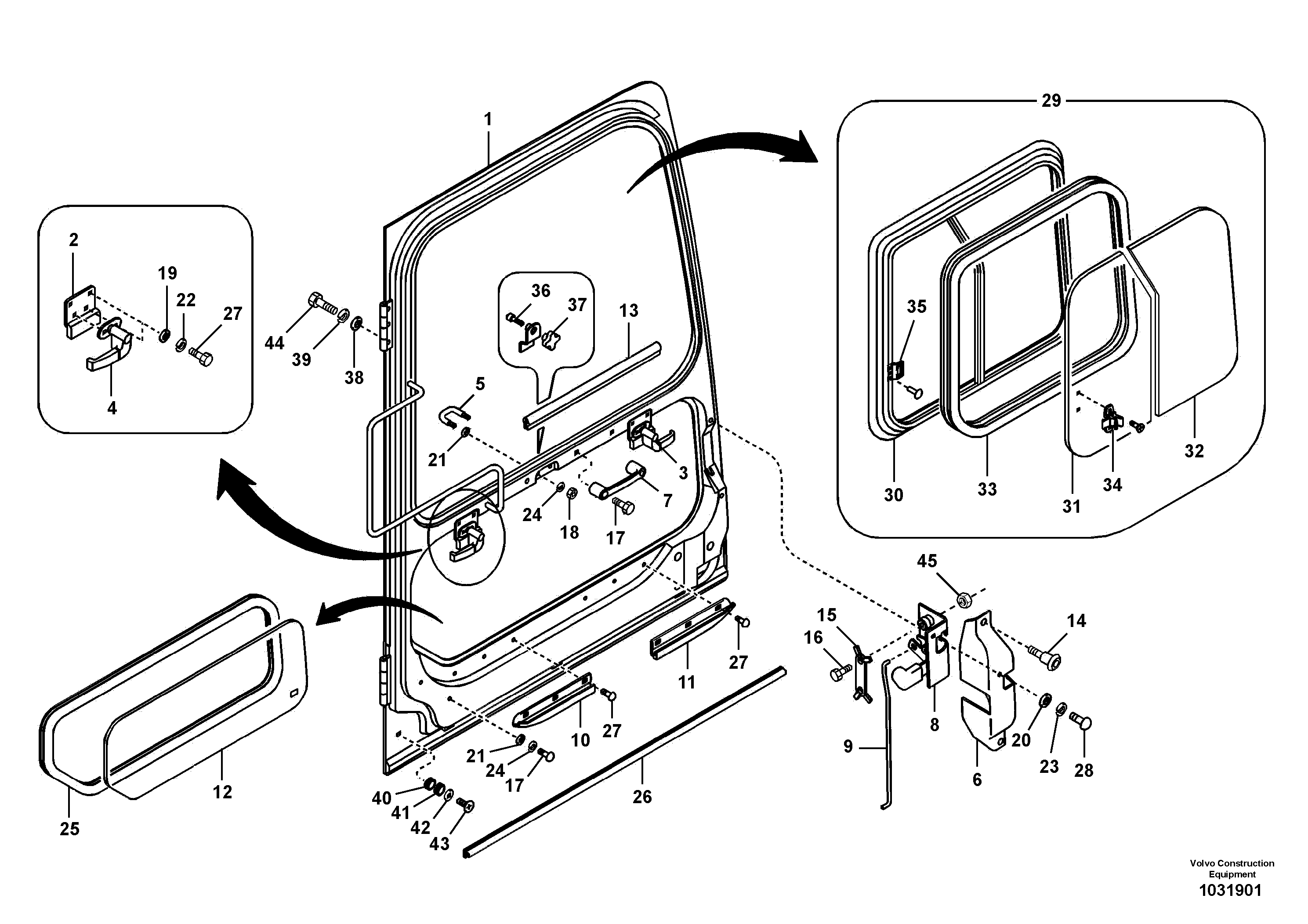Схема запчастей Volvo EW160B - 11830 Door, operators cab EW160B