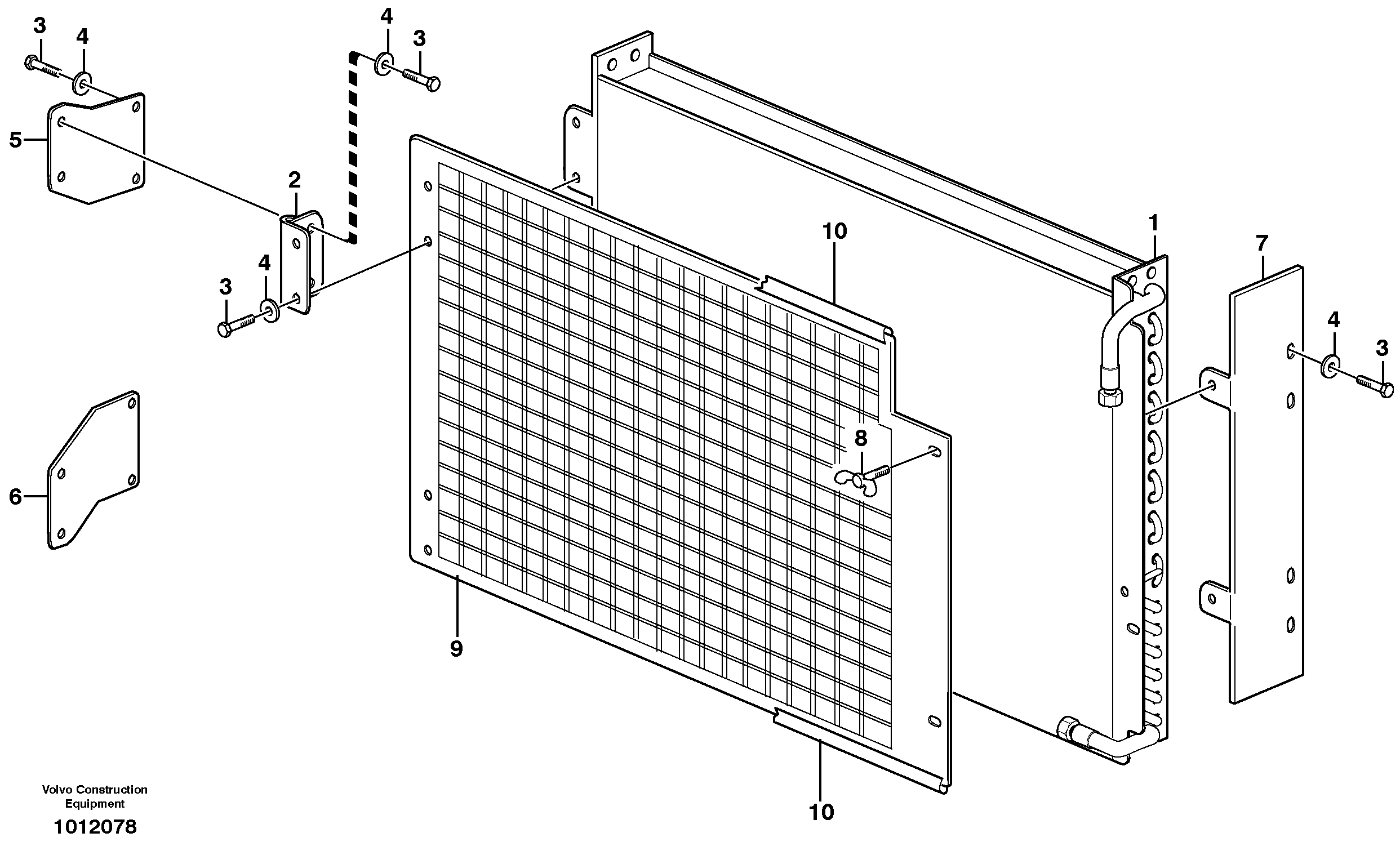 Схема запчастей Volvo EW160B - 17288 Condenser for cooling agent R134a with fitting parts EW160B