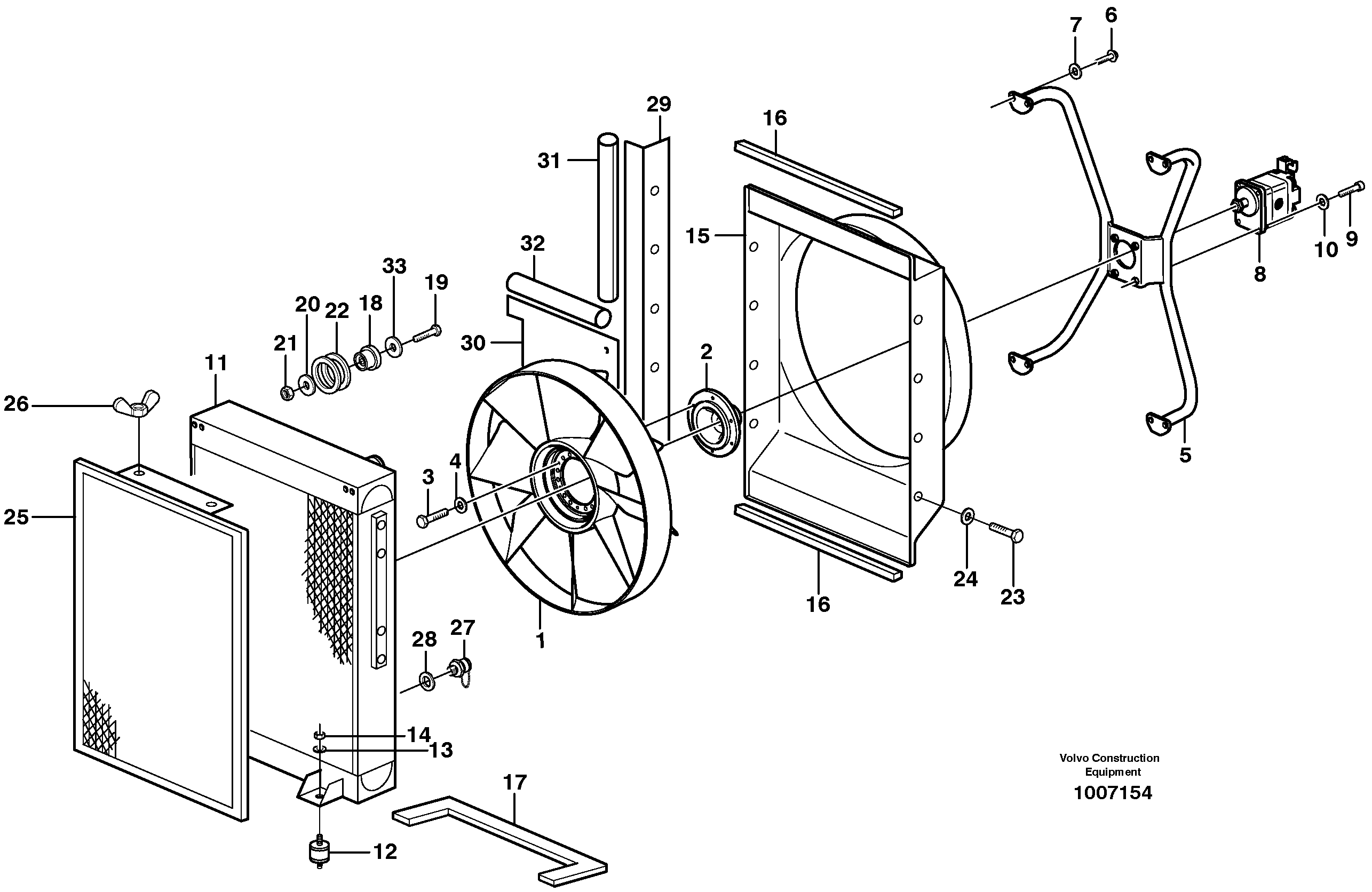 Схема запчастей Volvo EW160B - 43581 Радиатор масляной для гидравлики EW160B