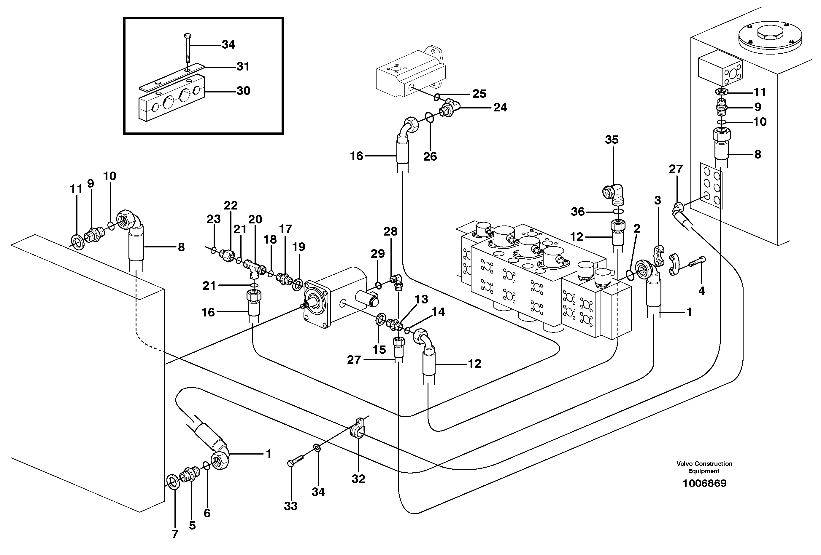 Схема запчастей Volvo EW160B - 4984 Hydraulic system, oil cooler EW160B