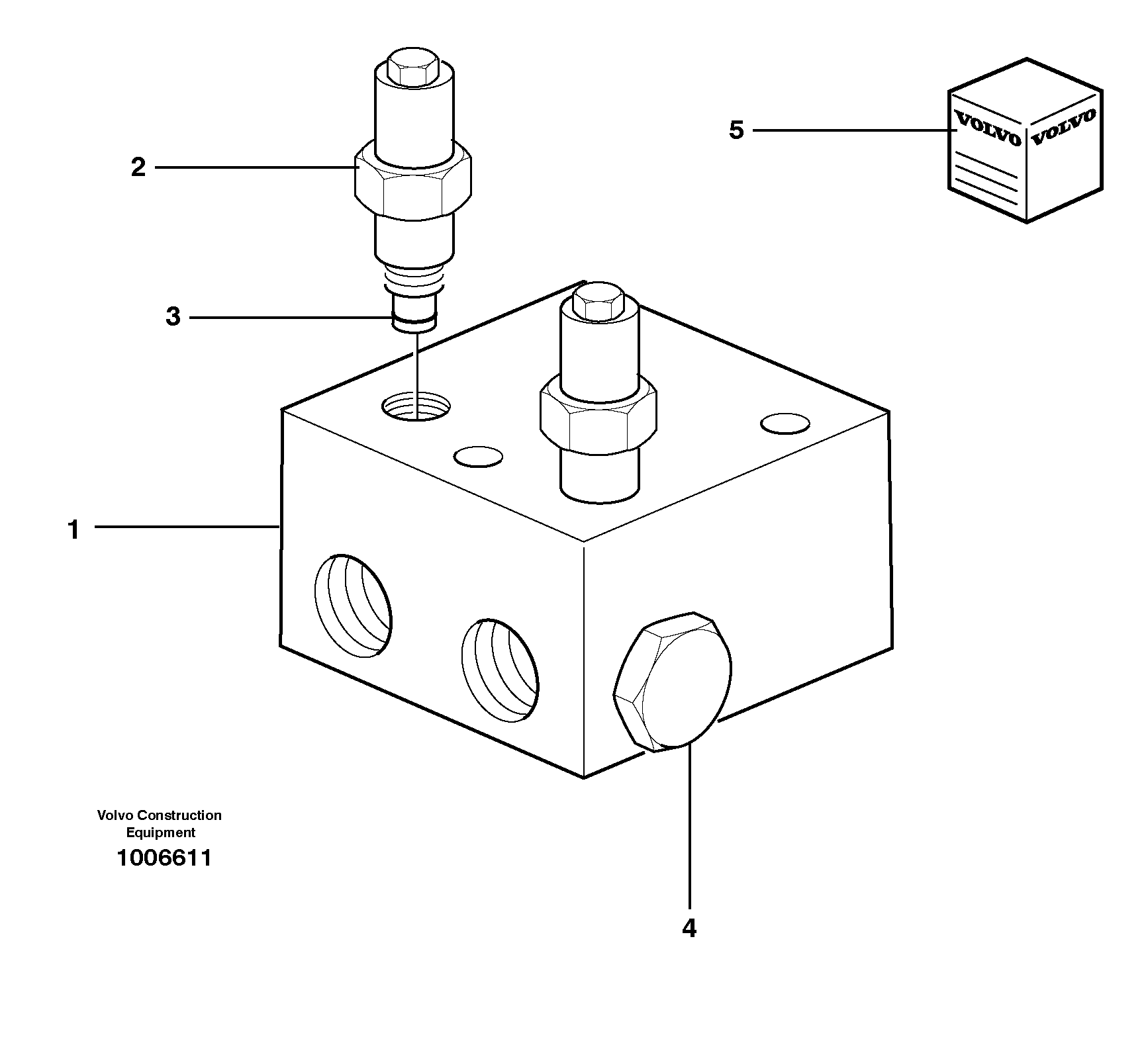 Схема запчастей Volvo EW160B - 37974 Клапан предохранительный (разгрузочный, сброса давления) EW160B