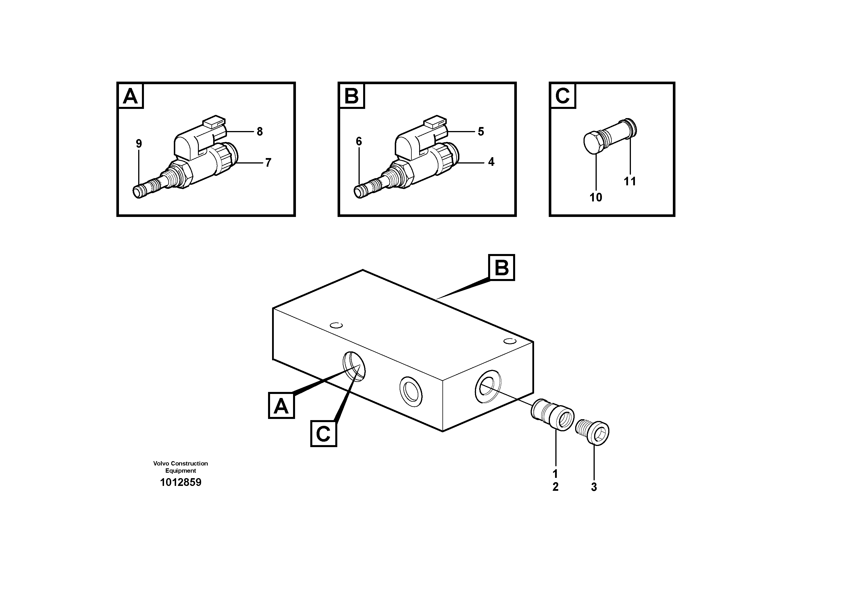 Схема запчастей Volvo EW160B - 37976 Valve body EW160B