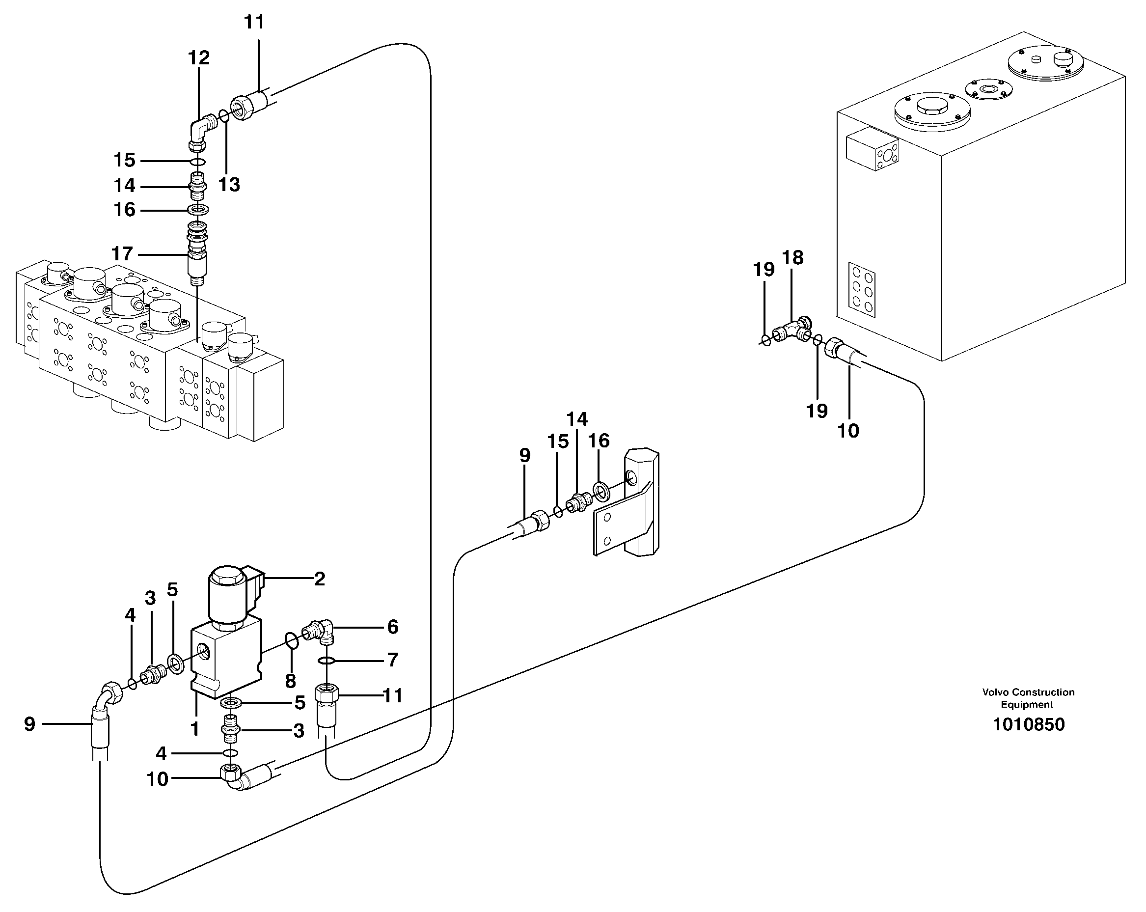 Схема запчастей Volvo EW160B - 44549 Two step pressure, X1 EW160B